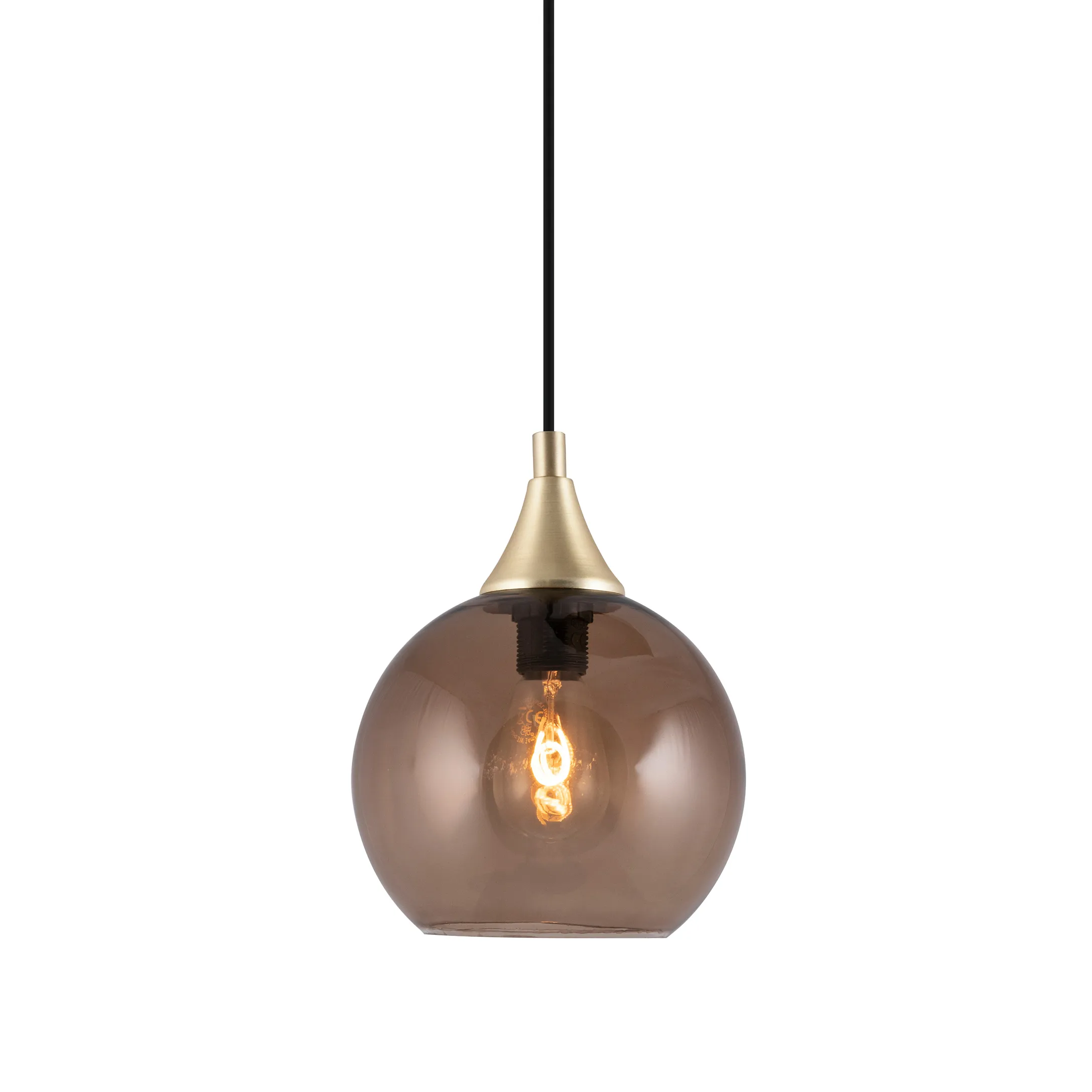 Bowl taklampe mini, Brun