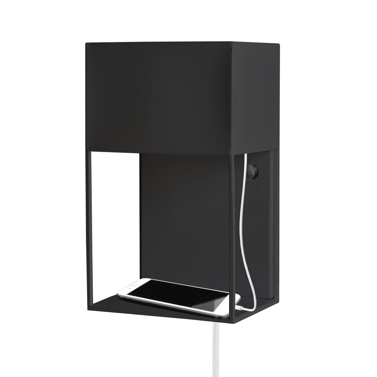 Box vegglampe, svart