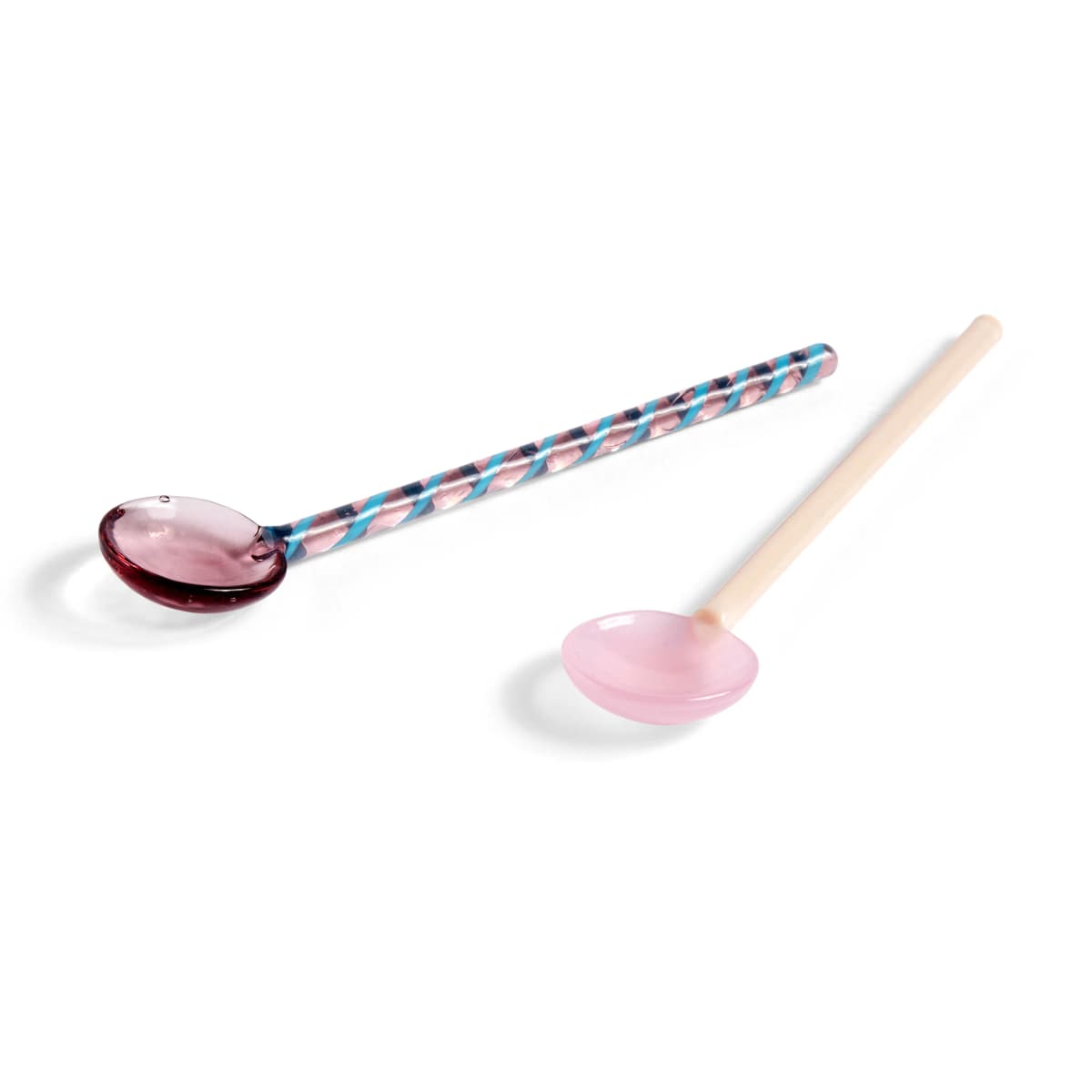 Round glasskje 2-stk., Aubergine-light pink