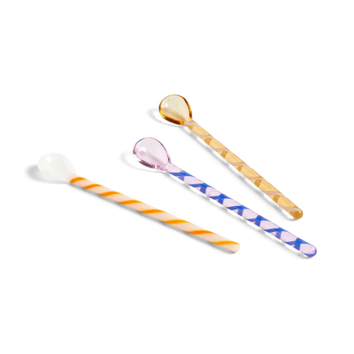 Spice glasskje 3-stk., Amber-light pink-white