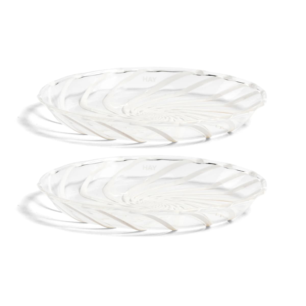 Spin fat Ø 11 cm, 2-pakning, Klar-hvit stripete