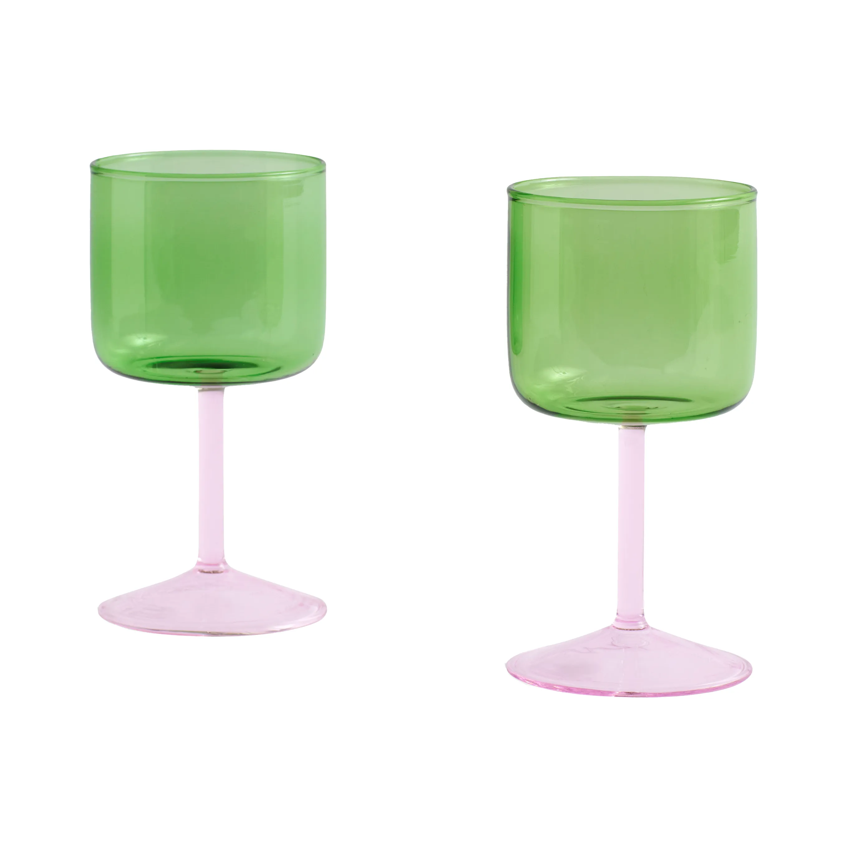 Tint vinglass 25 cl 2-pakning, Grønn-rosa