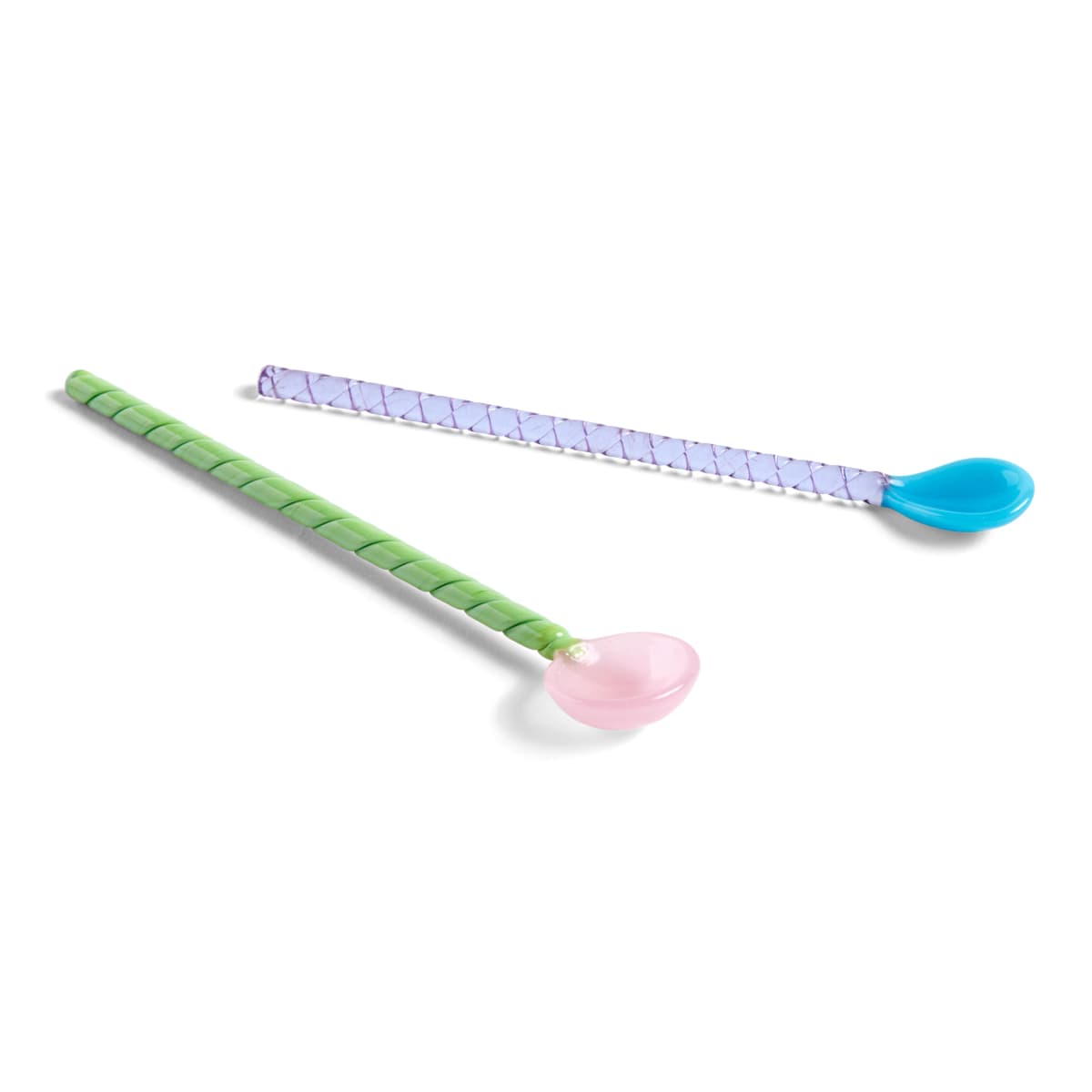 Twist glasskje 2-stk., Turquoise-light pink