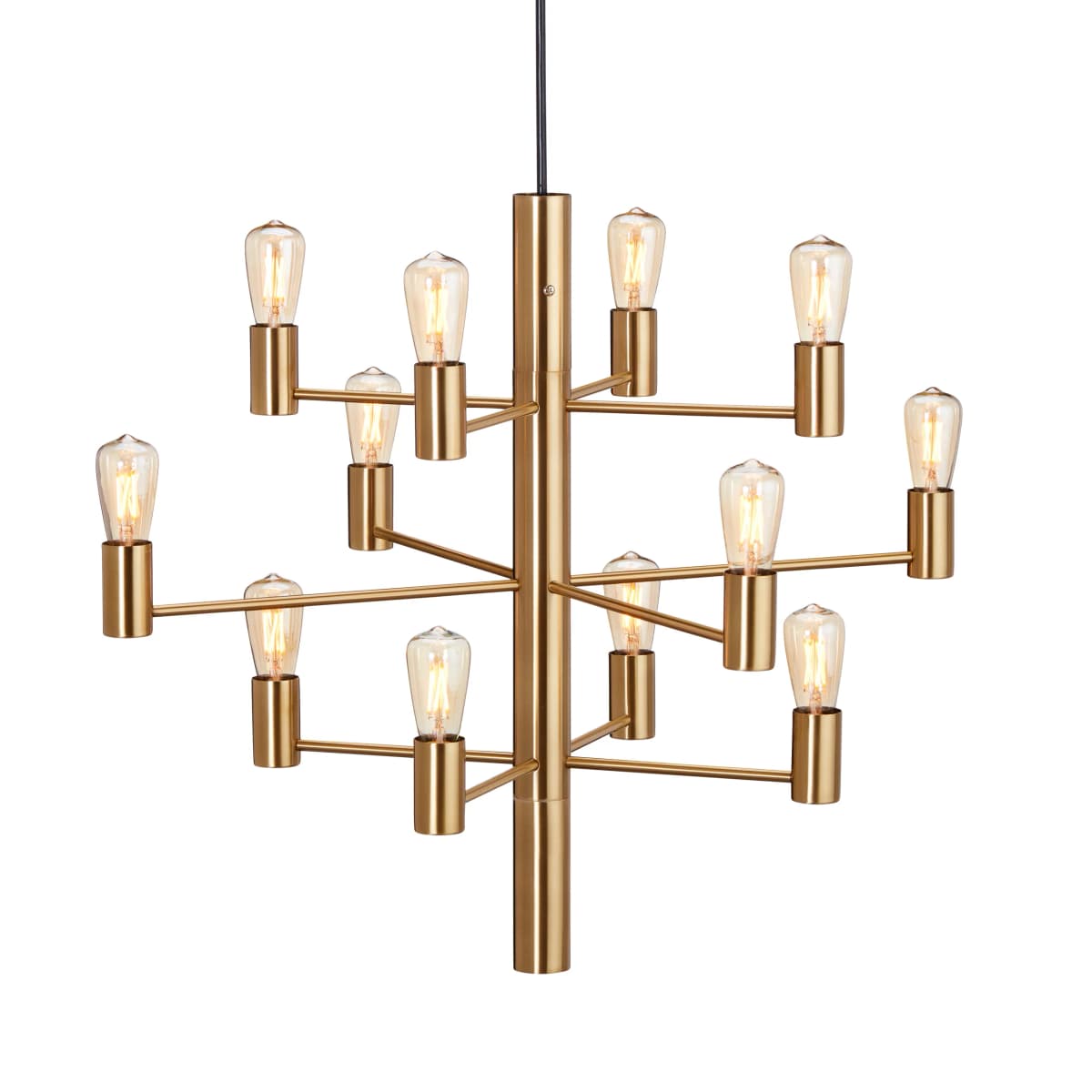 Manola 12 lysekrone, Satin brass