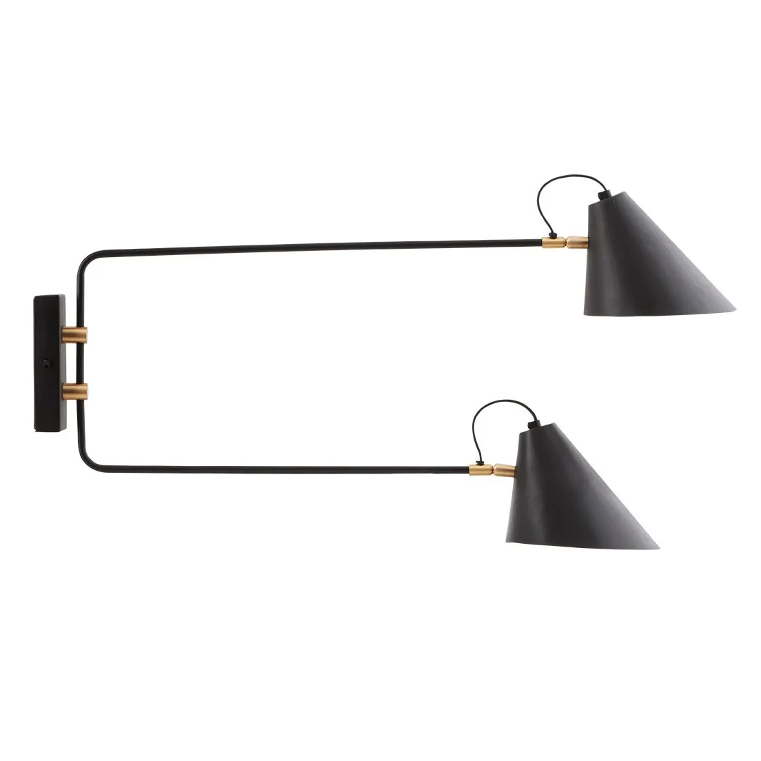 Club vegglampe, dobbel arm