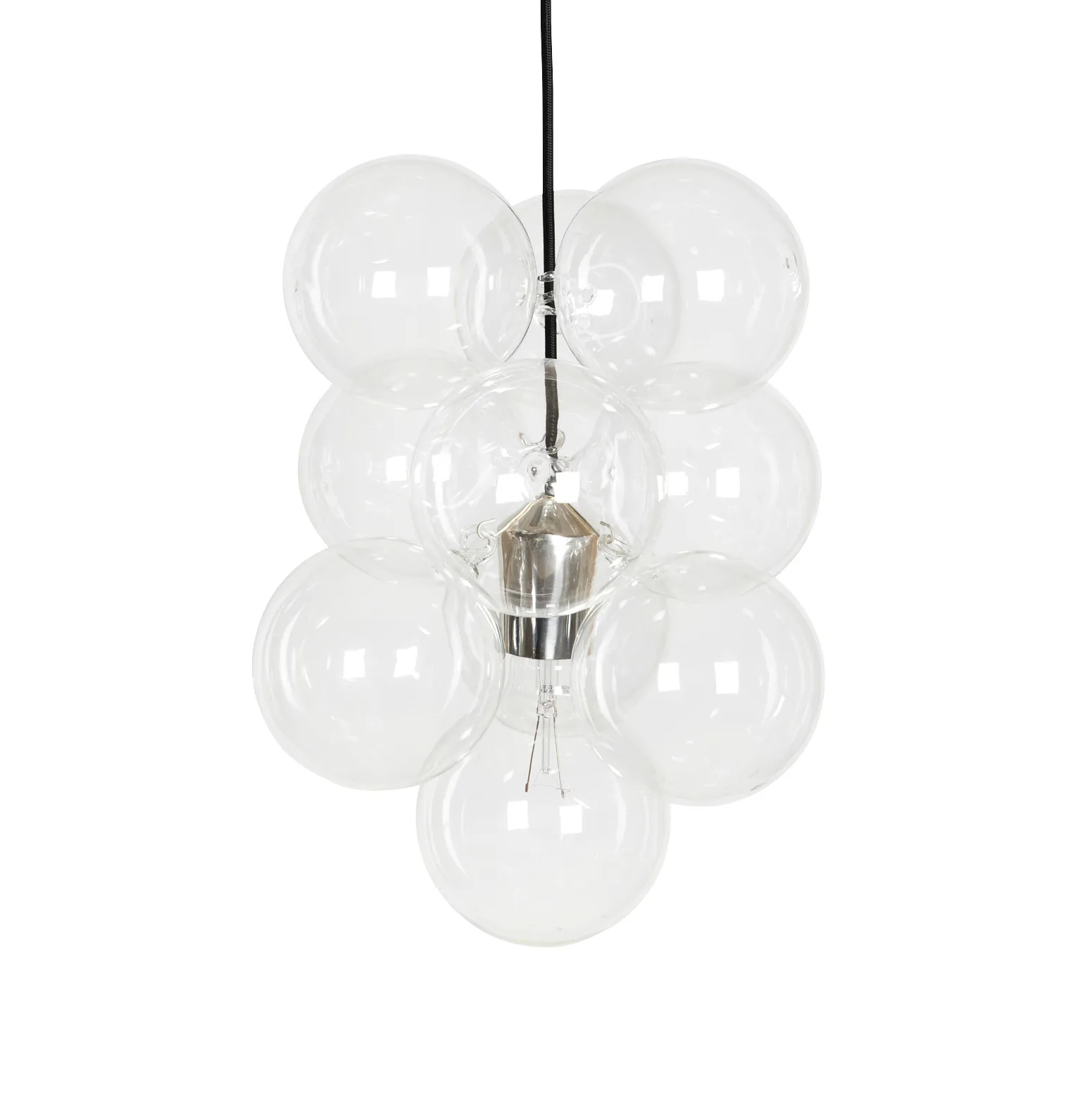 DIY lampe, pendel 12 glasskuler