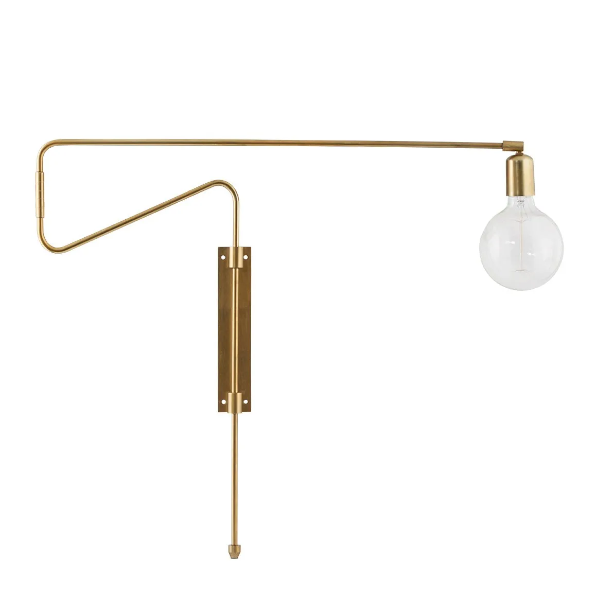 Swing vegglampe messing, stor, 70 cm