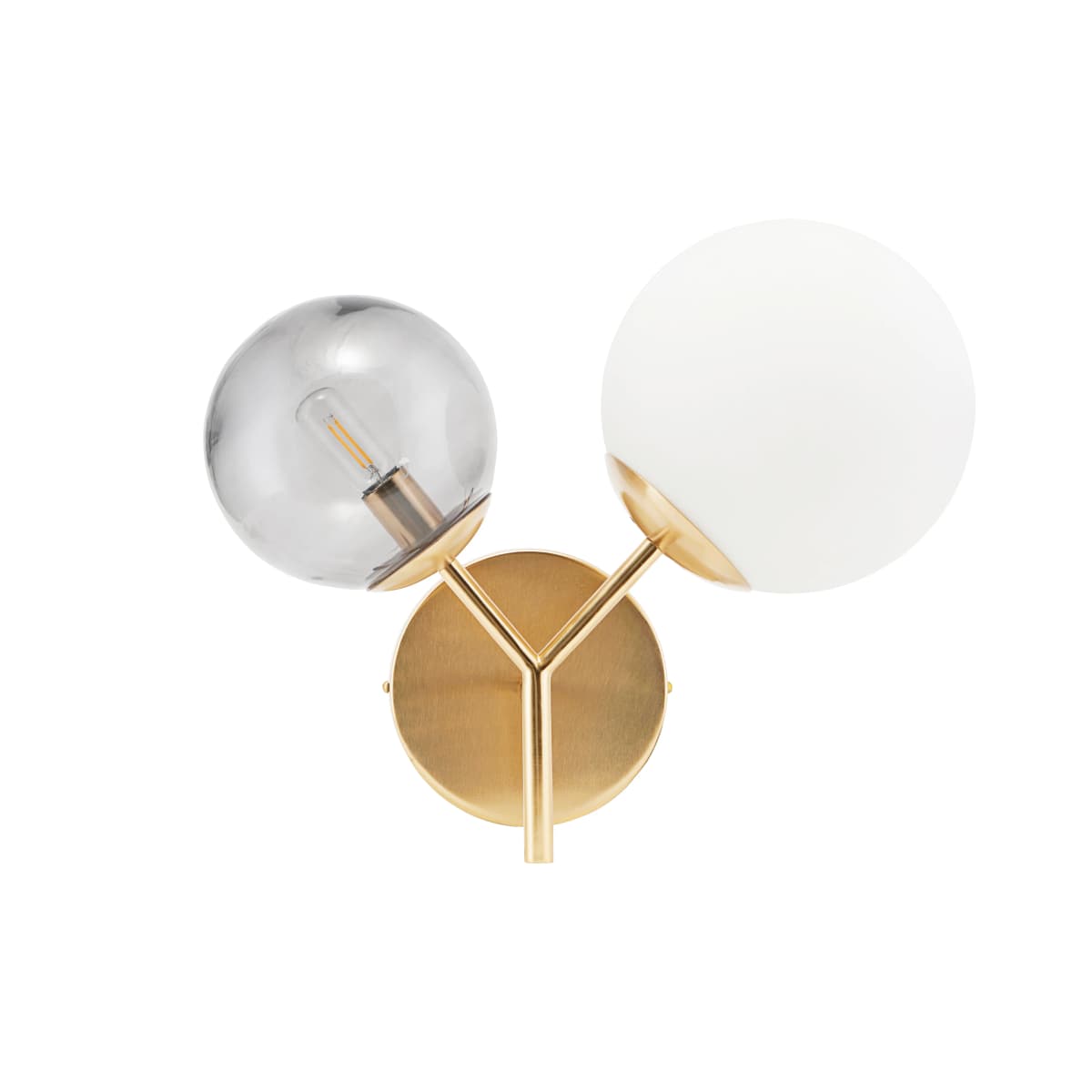 Twice vegglampe, Messing