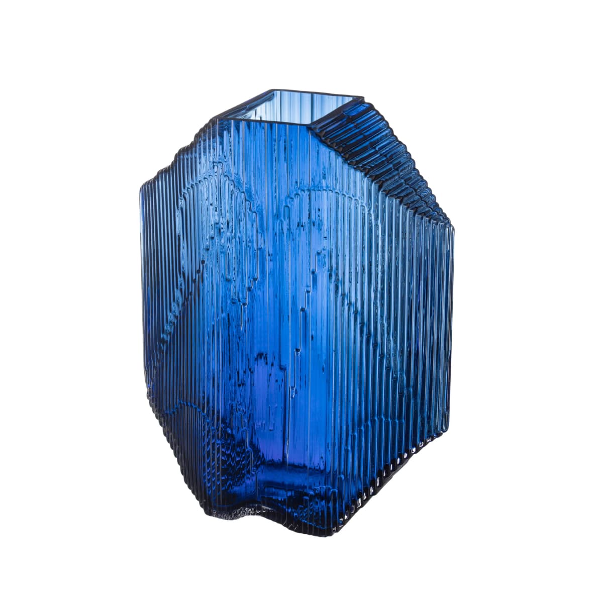 Kartta glasskulptur 33,5 cm, Ultramarinblå
