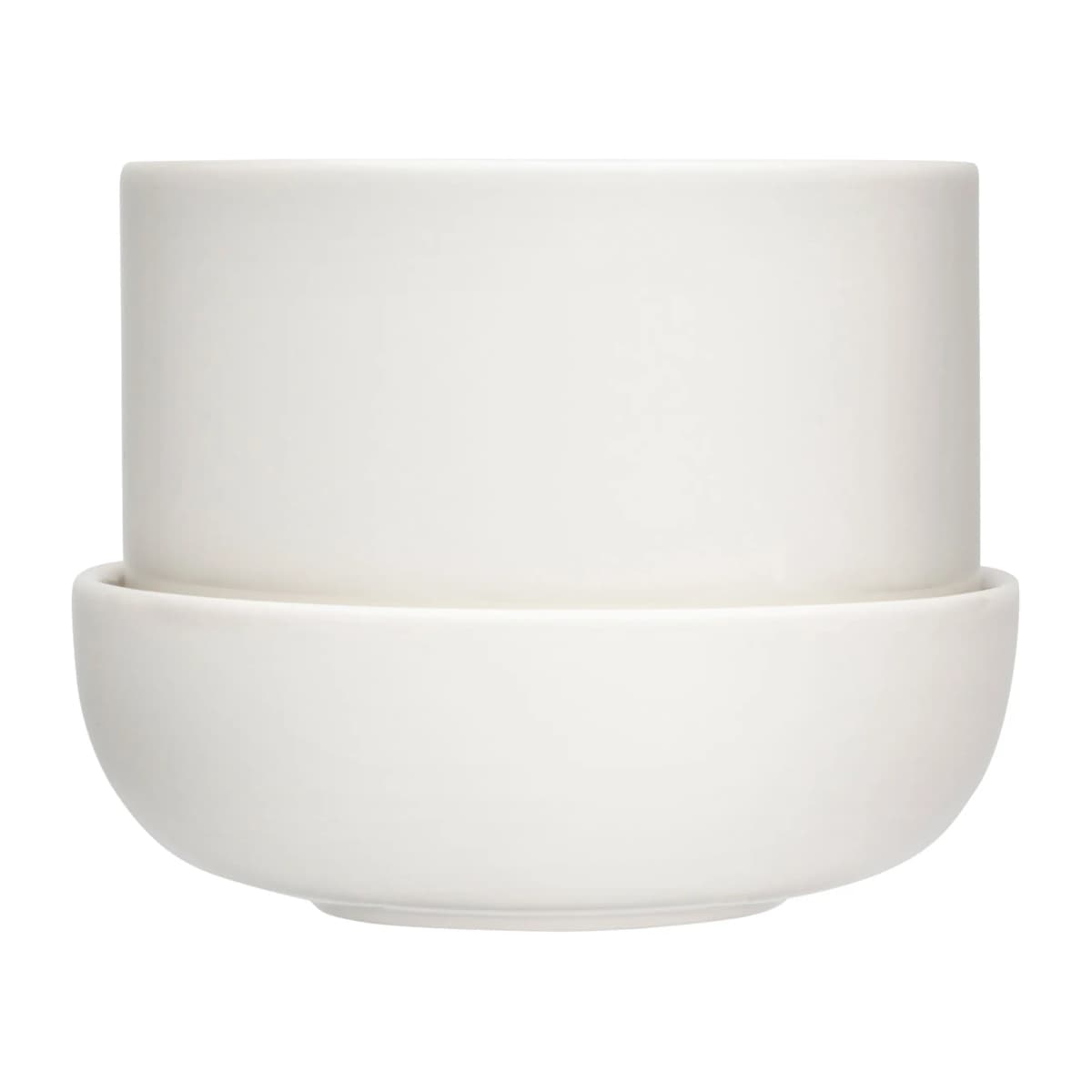 Nappula krukke med fat Ø17 cm h13 cm, Hvit
