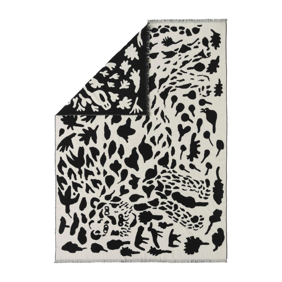 Oiva Toikka Cheetah ullpledd 130 x 180 cm, Svart-hvit