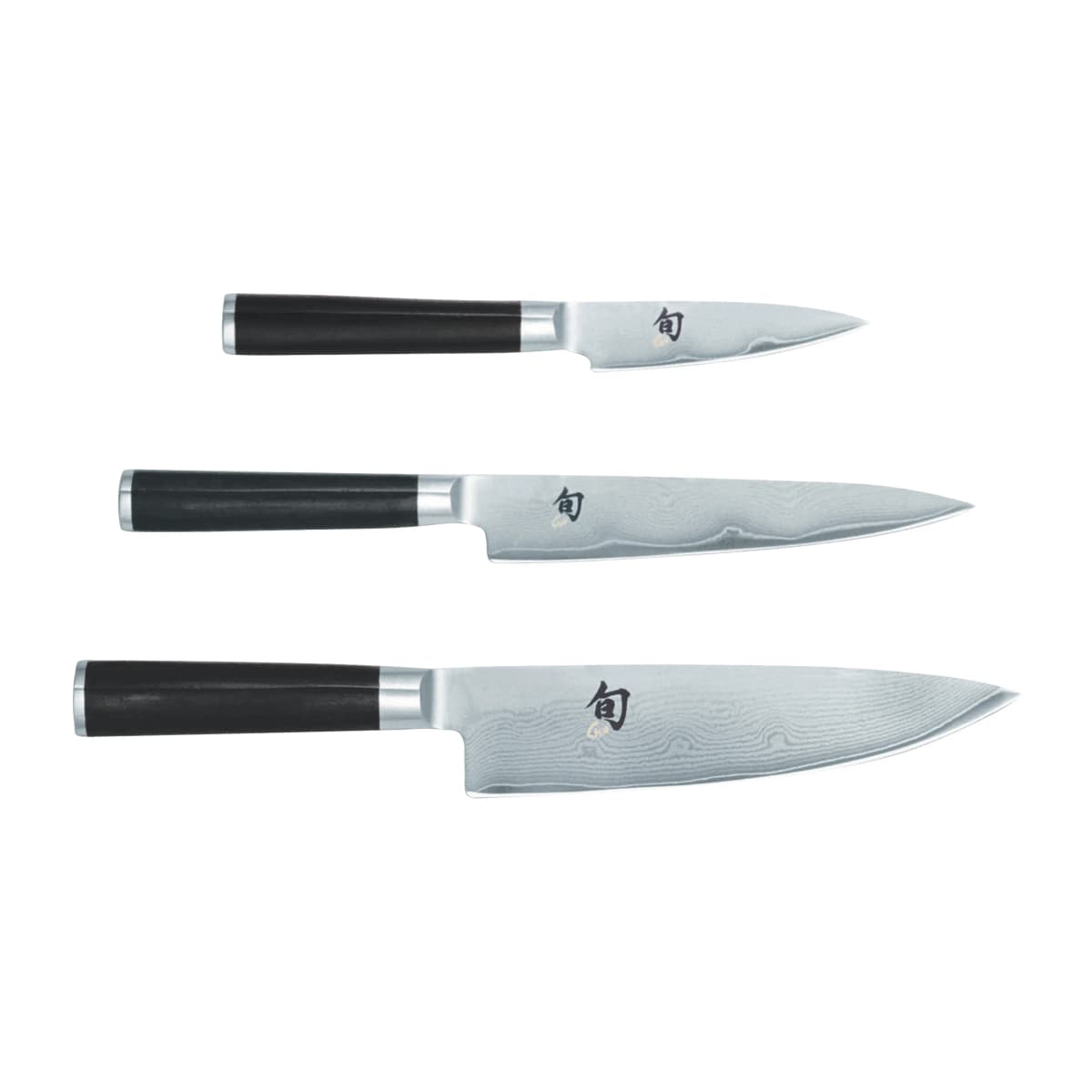Kai Shun Classic knivsett 3 deler, Krom-svart