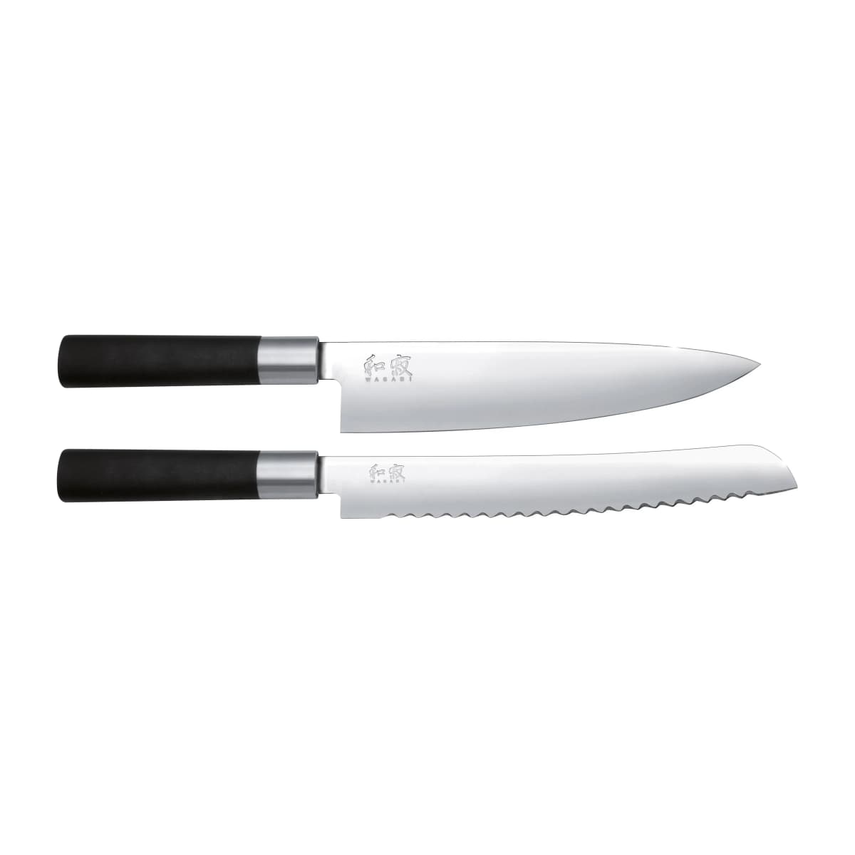 Kai Wasabi Black brød- og kokkekniv sett, 2 deler