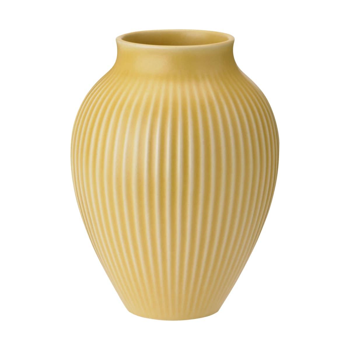 Knabstrup riflet vase 27 cm, Yellow