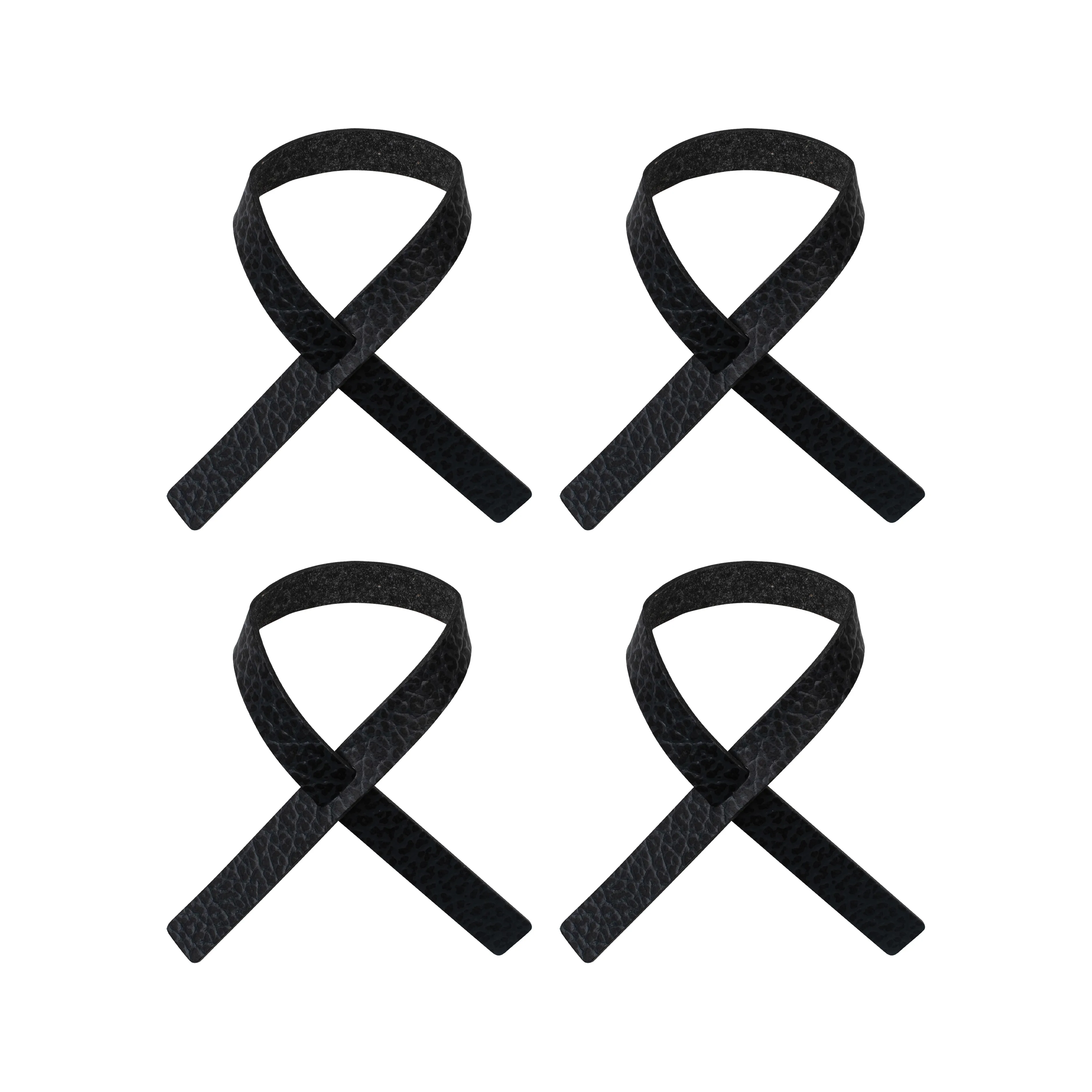 Loop serviettring 4-stk., Svart antracit