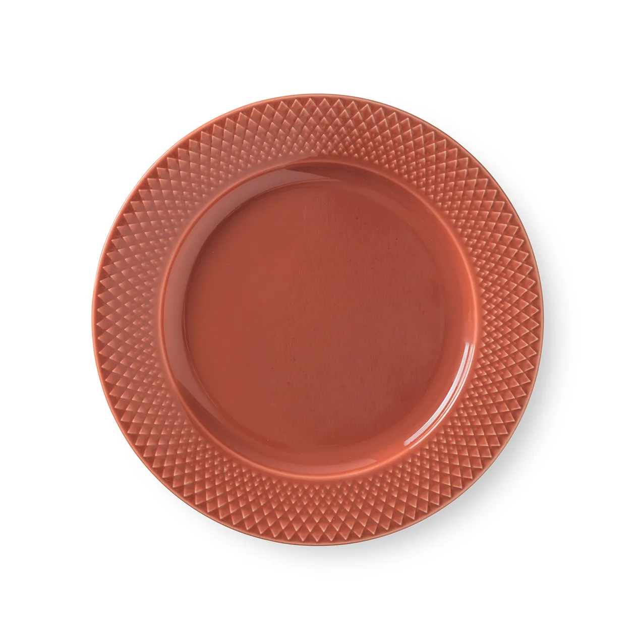 Rhombe tallerken terrakotta, 23 cm