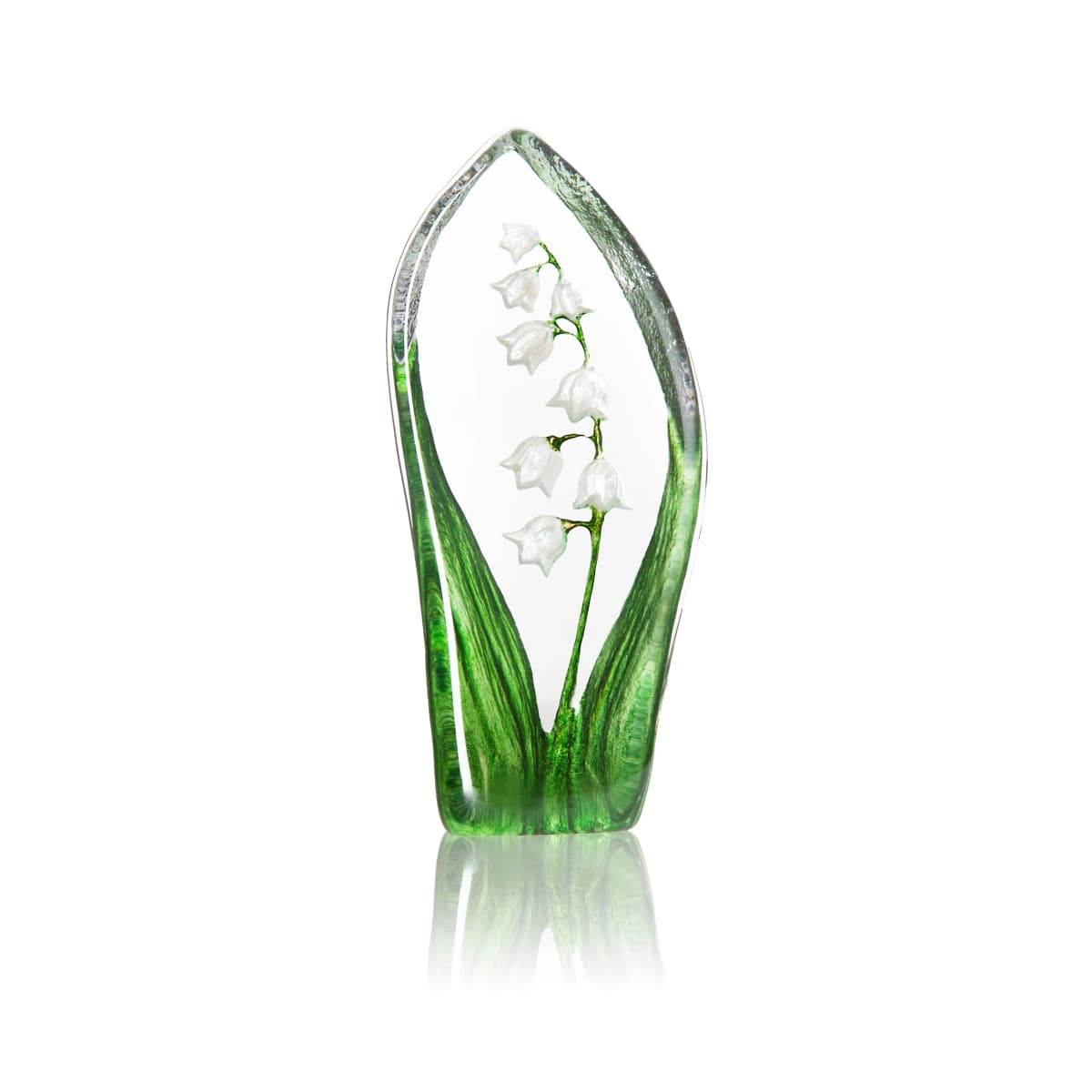 Liljeikonvalj glasskulptur, Hvit