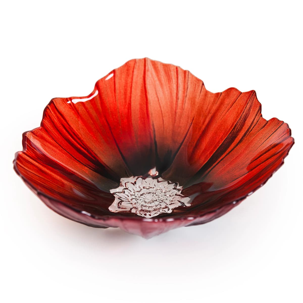 Poppy skål stor, Rød-svart