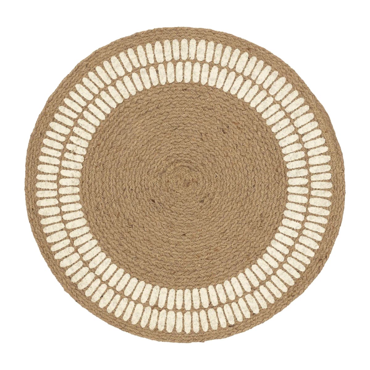 Alku spisebrikke jute Ø 38 cm, Off-white