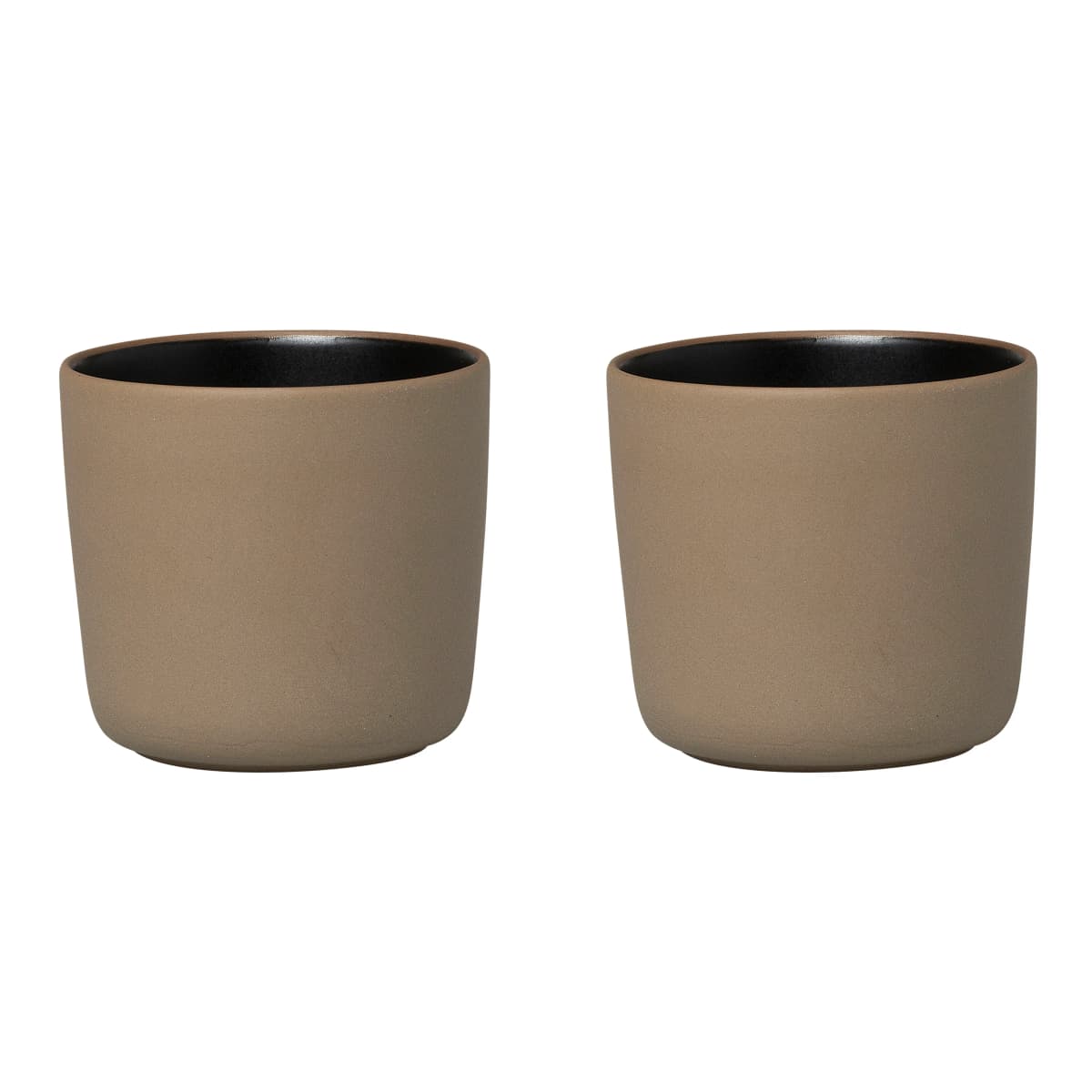 Oiva kaffekopp uten hank 20 cl 2-stk., Brun-svart