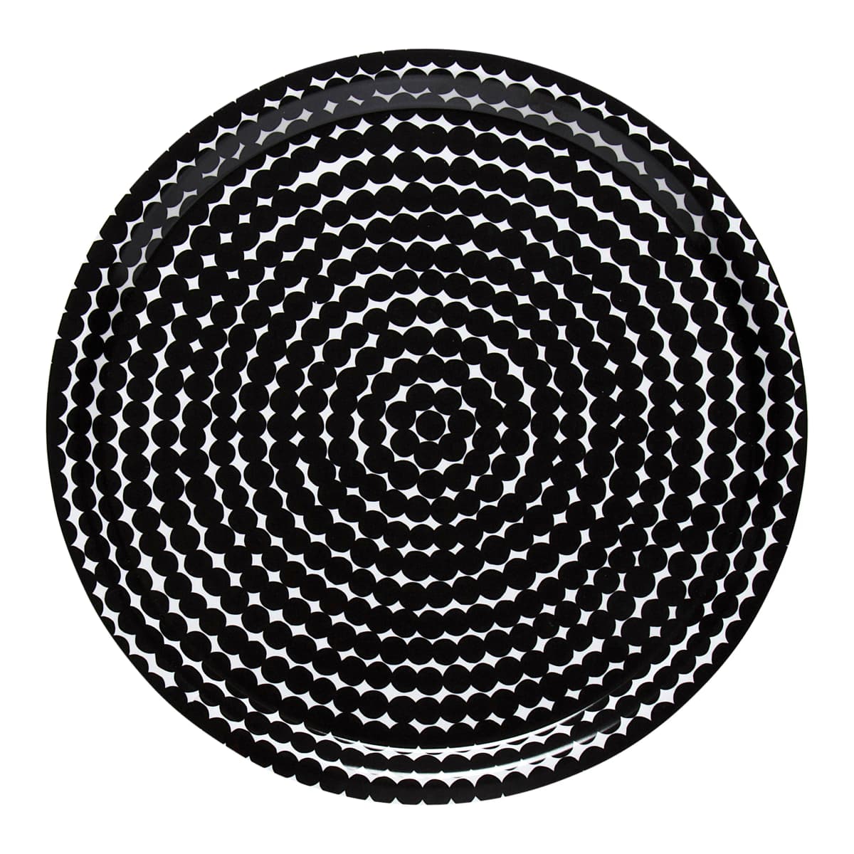 Räsymatto brett Ø31 cm, Svart-hvit