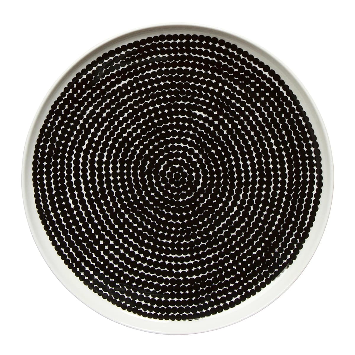 Räsymatto tallerken diameter 25 cm, sort-hvit
