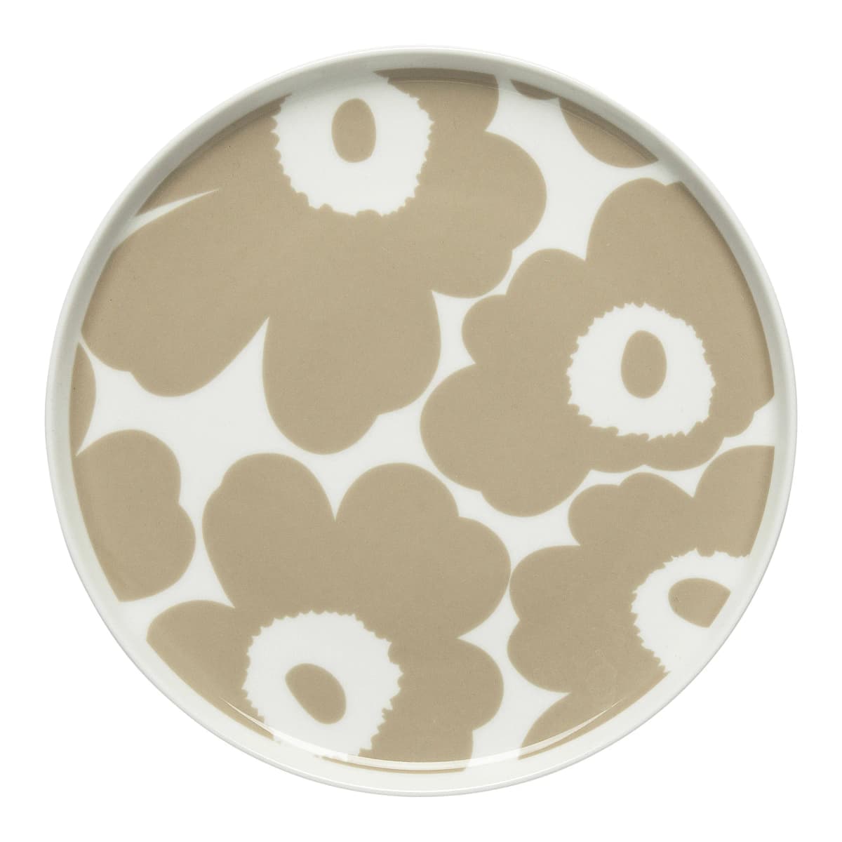 Unikko tallerken beige-hvit, Ø20 cm