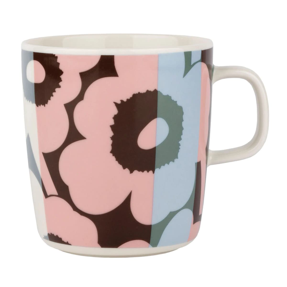 Unikko tekopp 4 dl, White-light sky-dusty pink