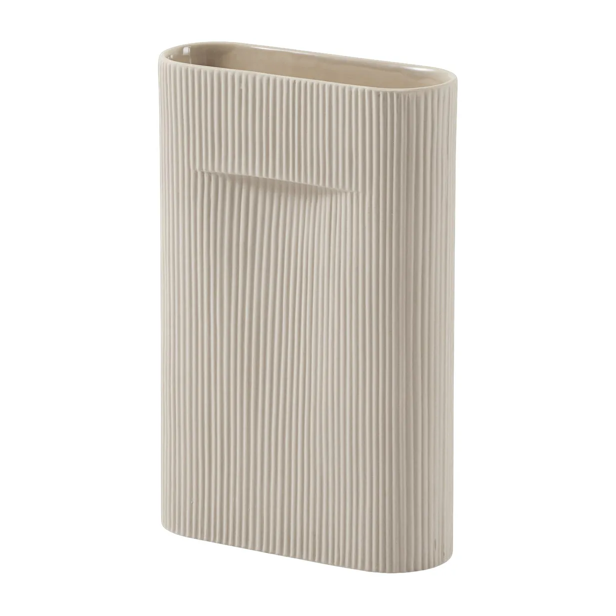 Ridge vase 35 cm, Beige
