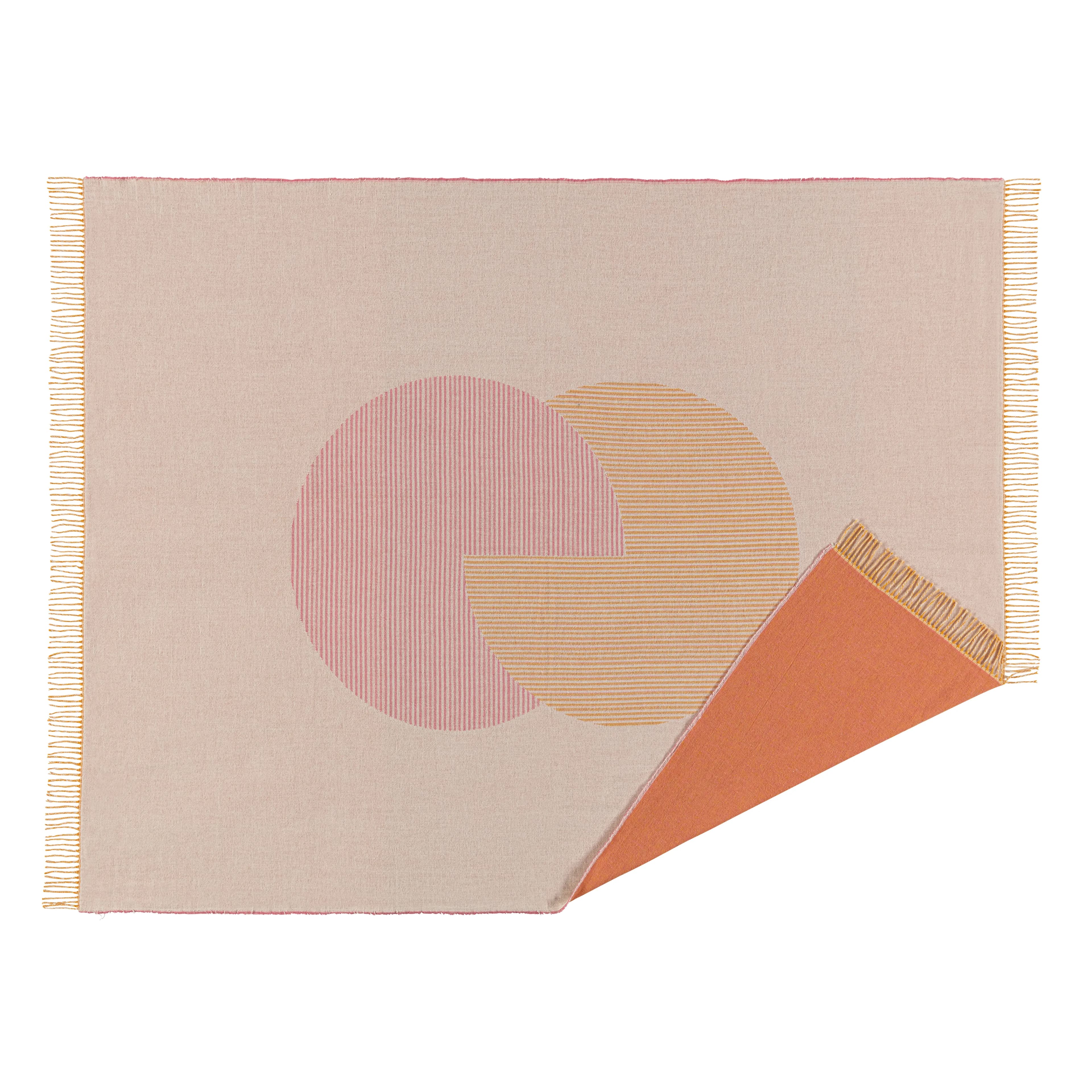 Circles bomullspledd 130x185 cm, Naturhvit