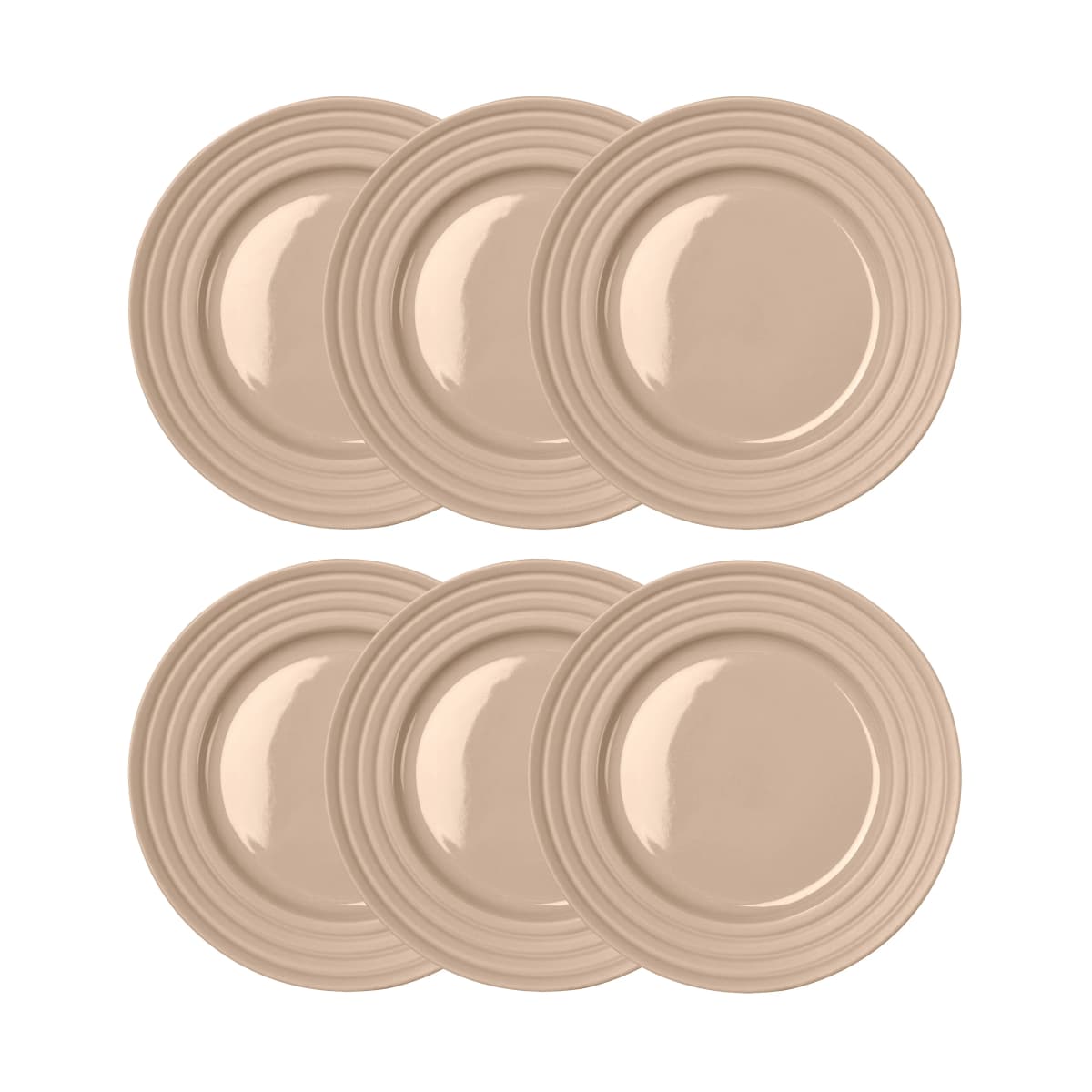 Lines tallerken Ø21 cm 6-stk., Beige