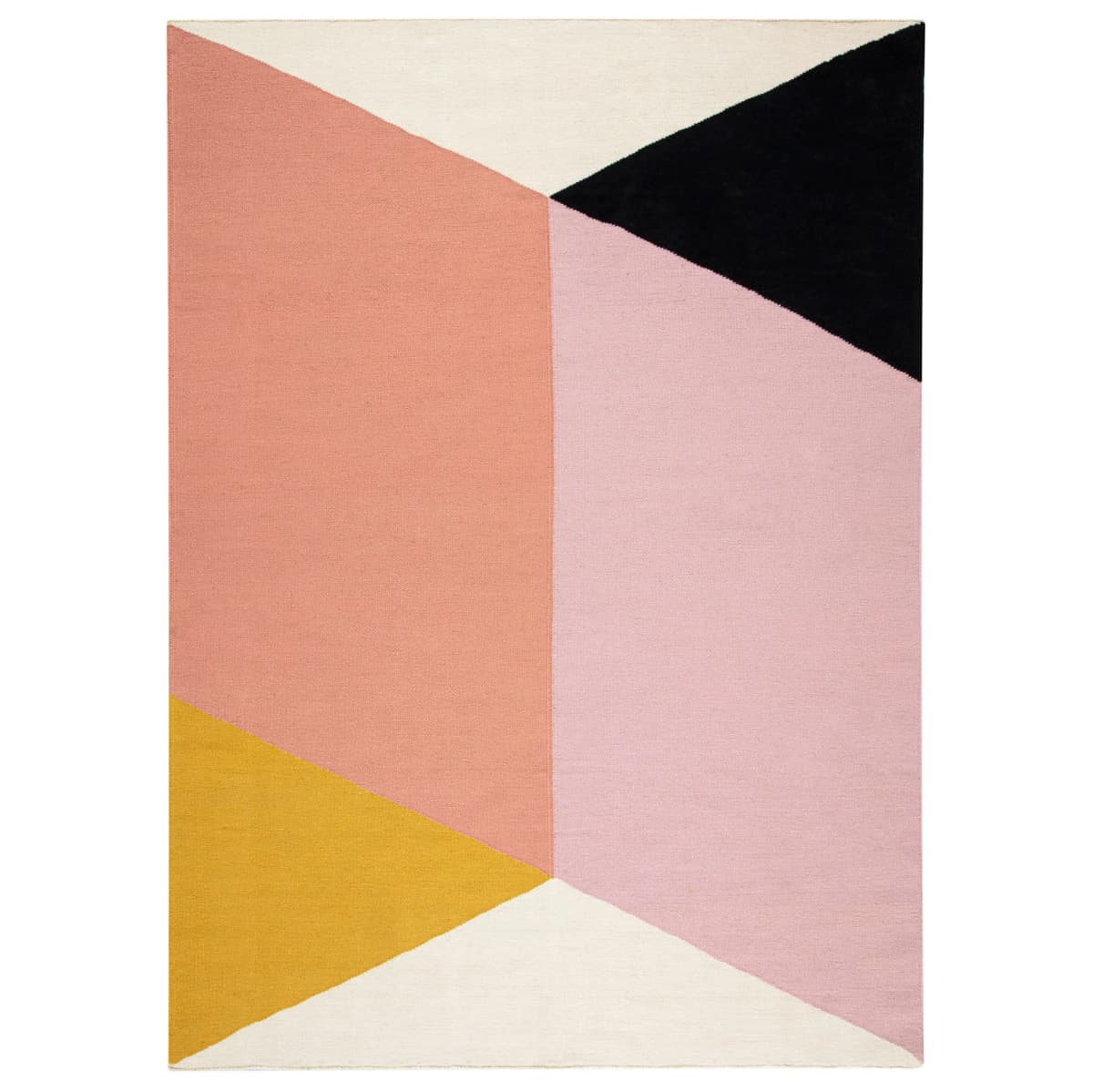 Rectangles blocks kelimteppe rosa, 200x300 cm