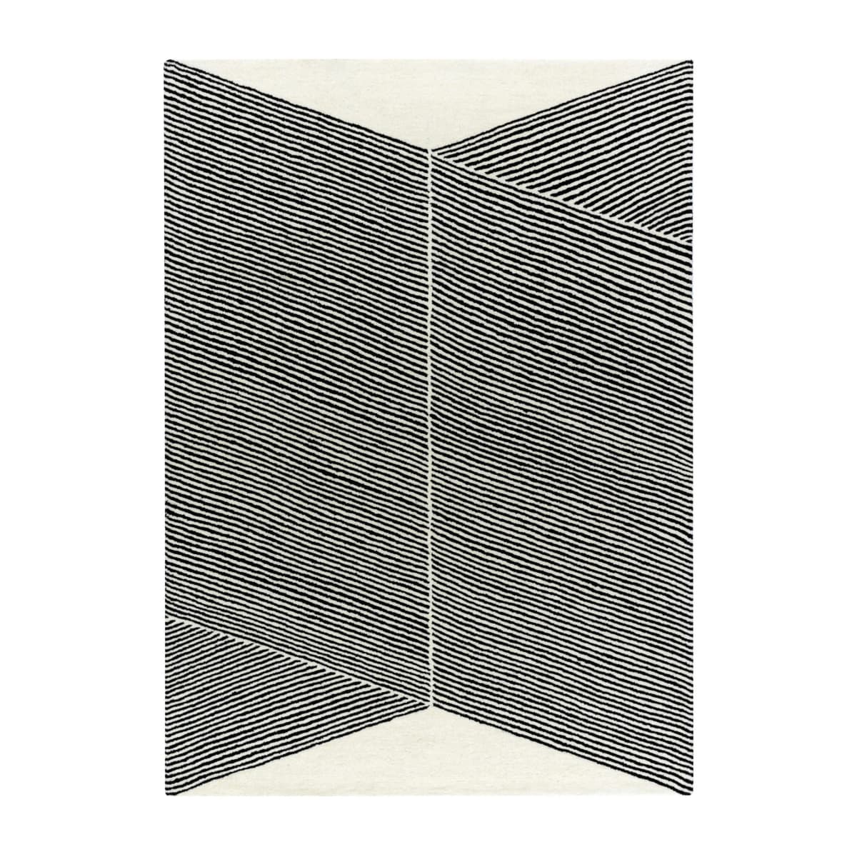 Rectangles ullteppe naturhvit, 170x240 cm