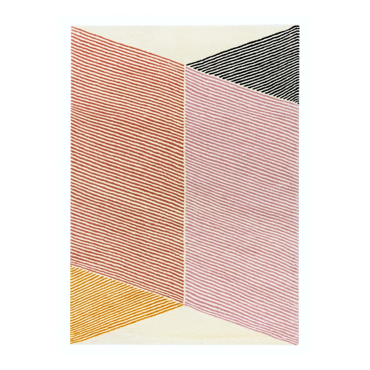 Rectangles ullteppe rosa, 170x240 cm