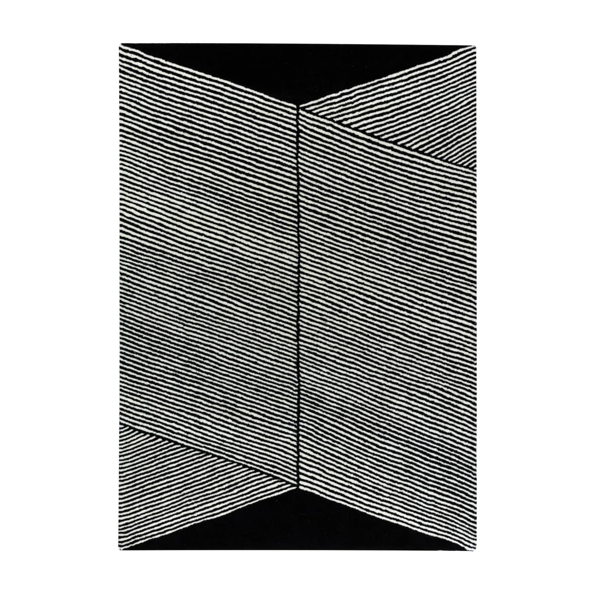 Rectangles ullteppe svart, 170x240 cm