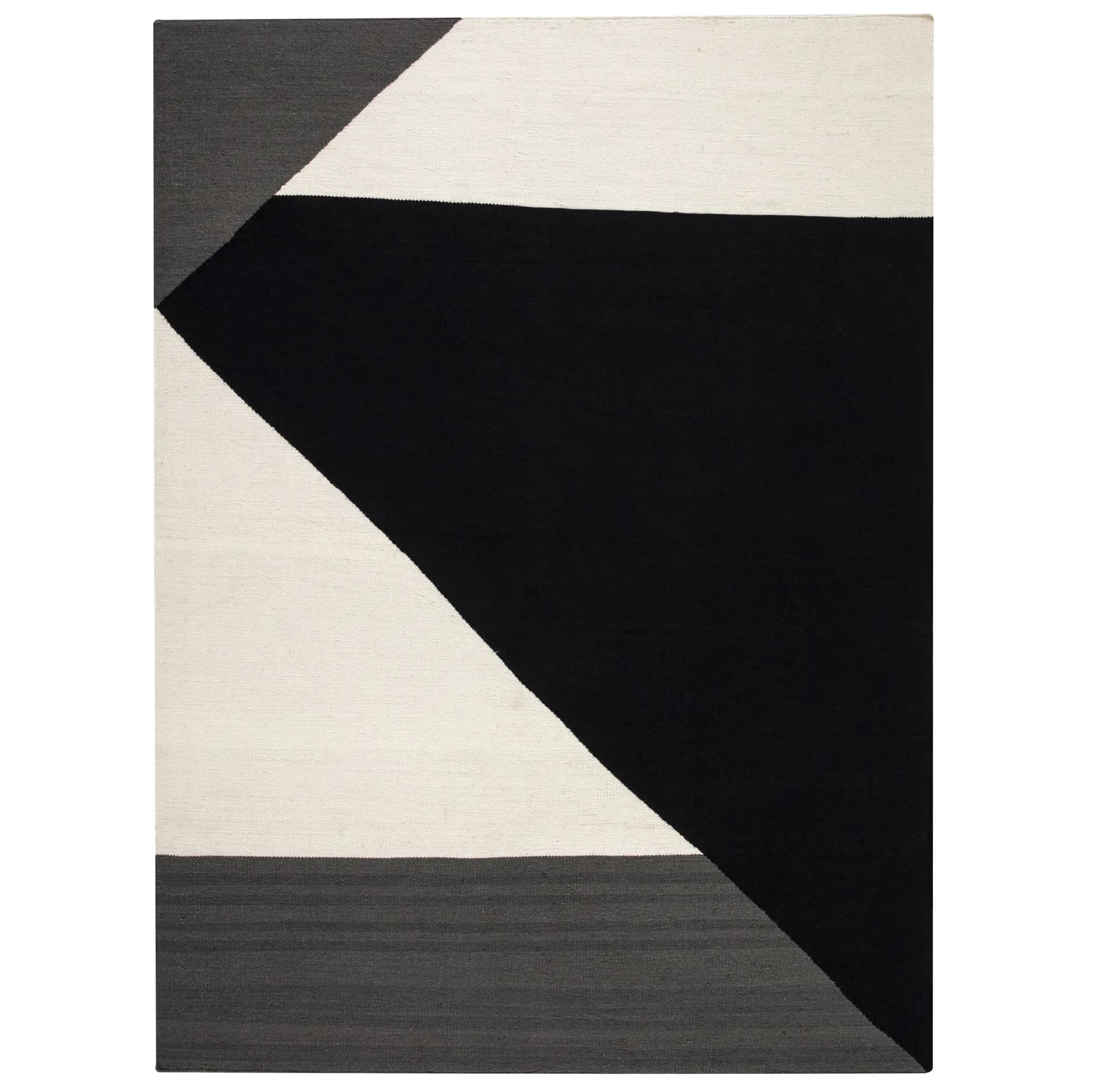 Stripes blocks kelimteppe svart, 200x300 cm