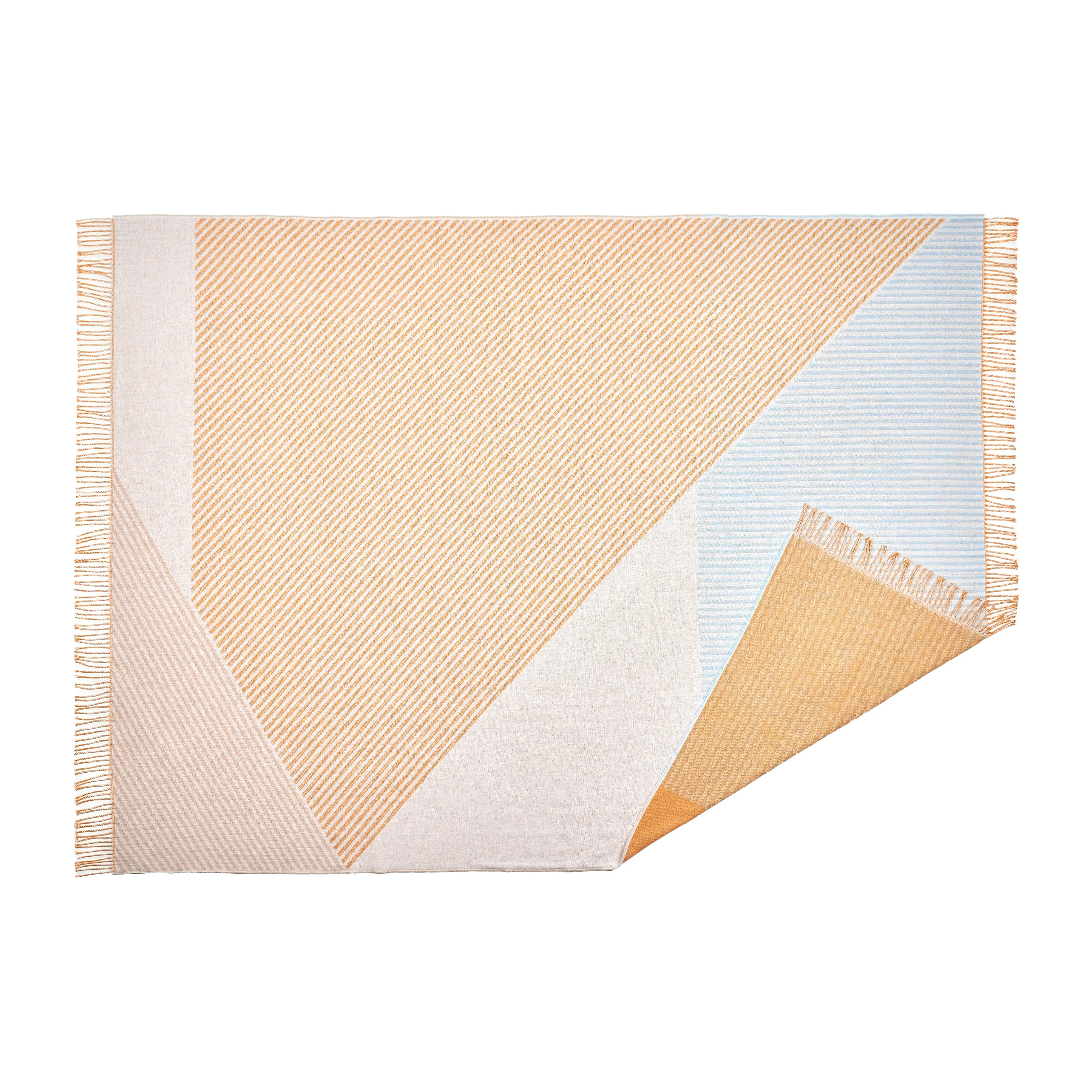 Stripes bomullspledd, Gul