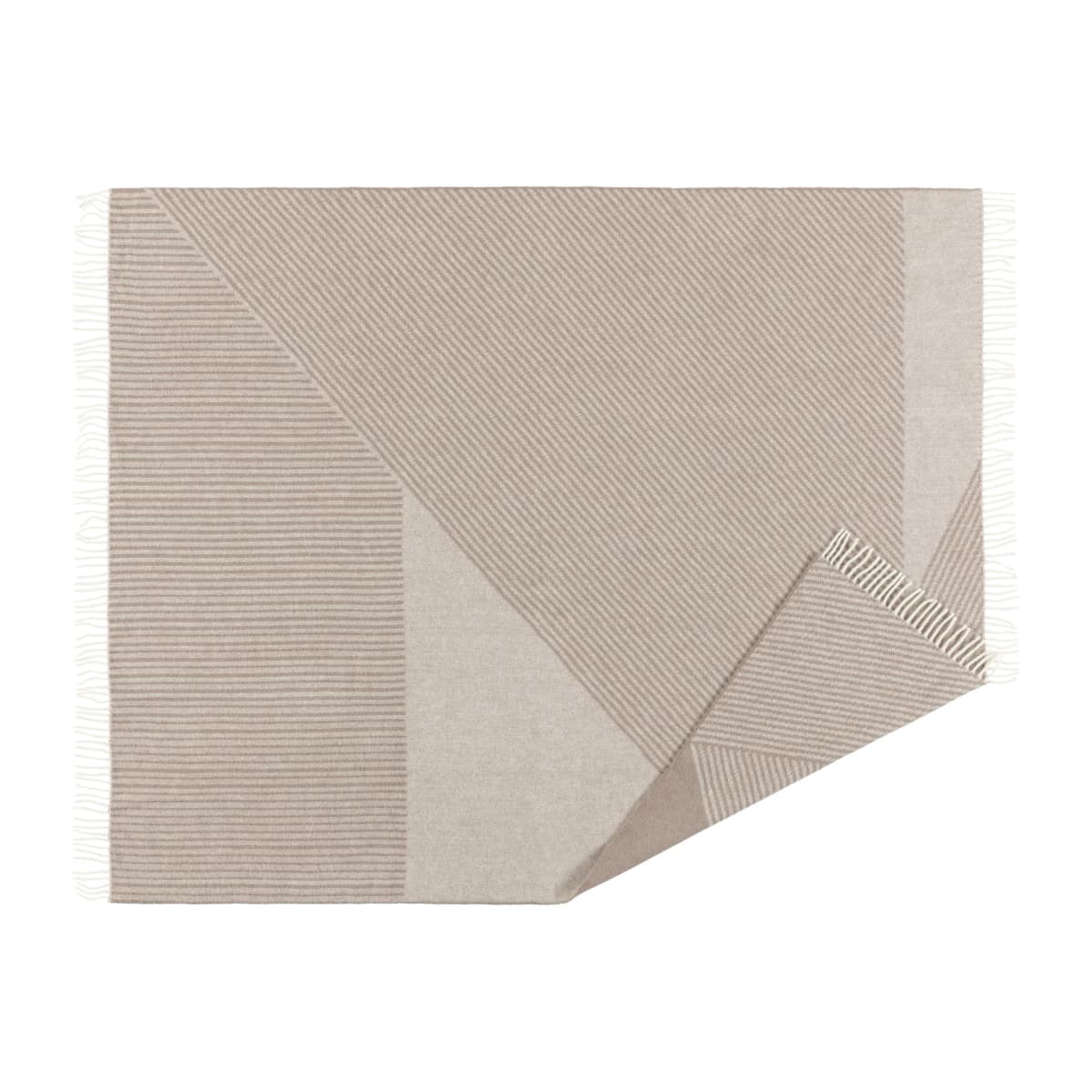 Stripes ullpledd 130 x 185 cm, Beige