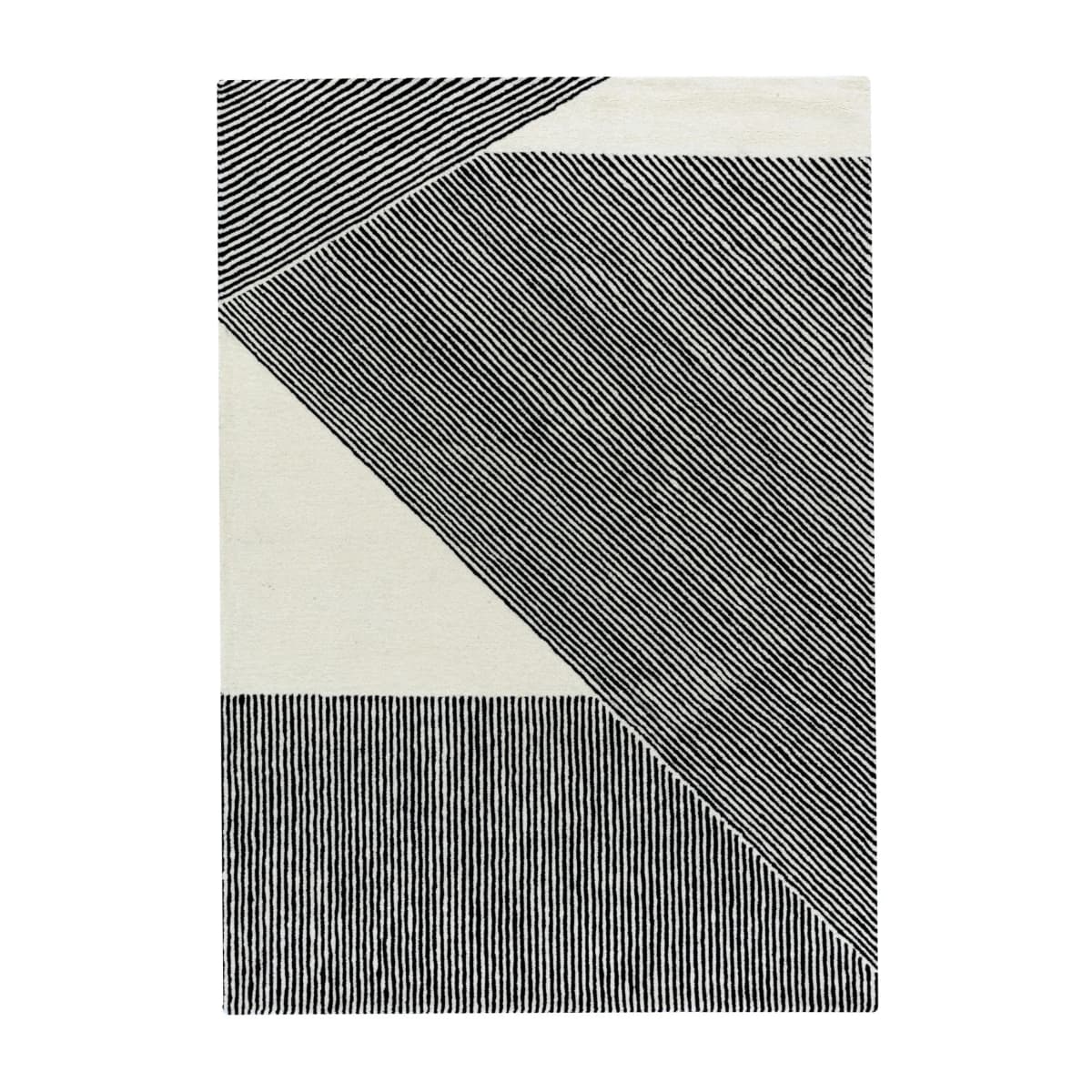 Stripes ullteppe naturhvit, 170x240 cm