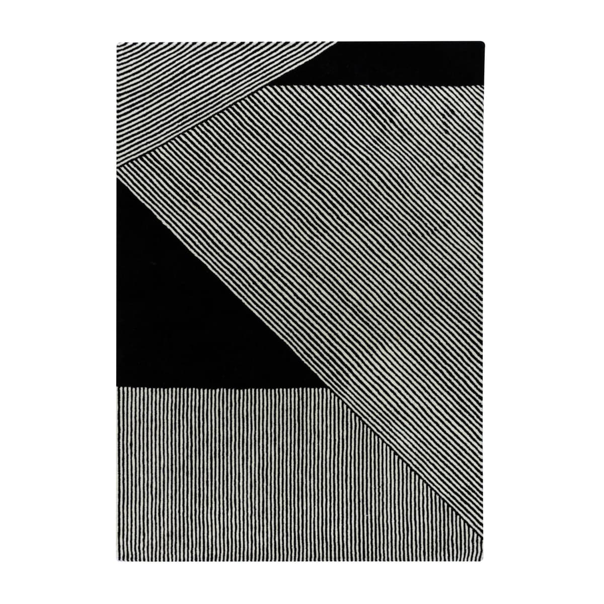 Stripes ullteppe svart, 170x240 cm