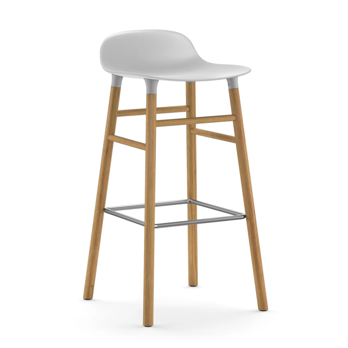 Form barstol eikebein 75 cm, hvit