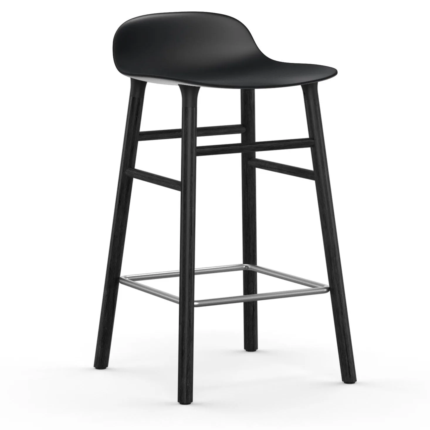 Form Chair barstol lakkerte eikebein 65 cm, svart