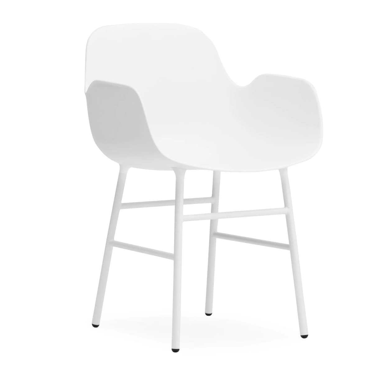 Form karmstol metallbein, Hvit