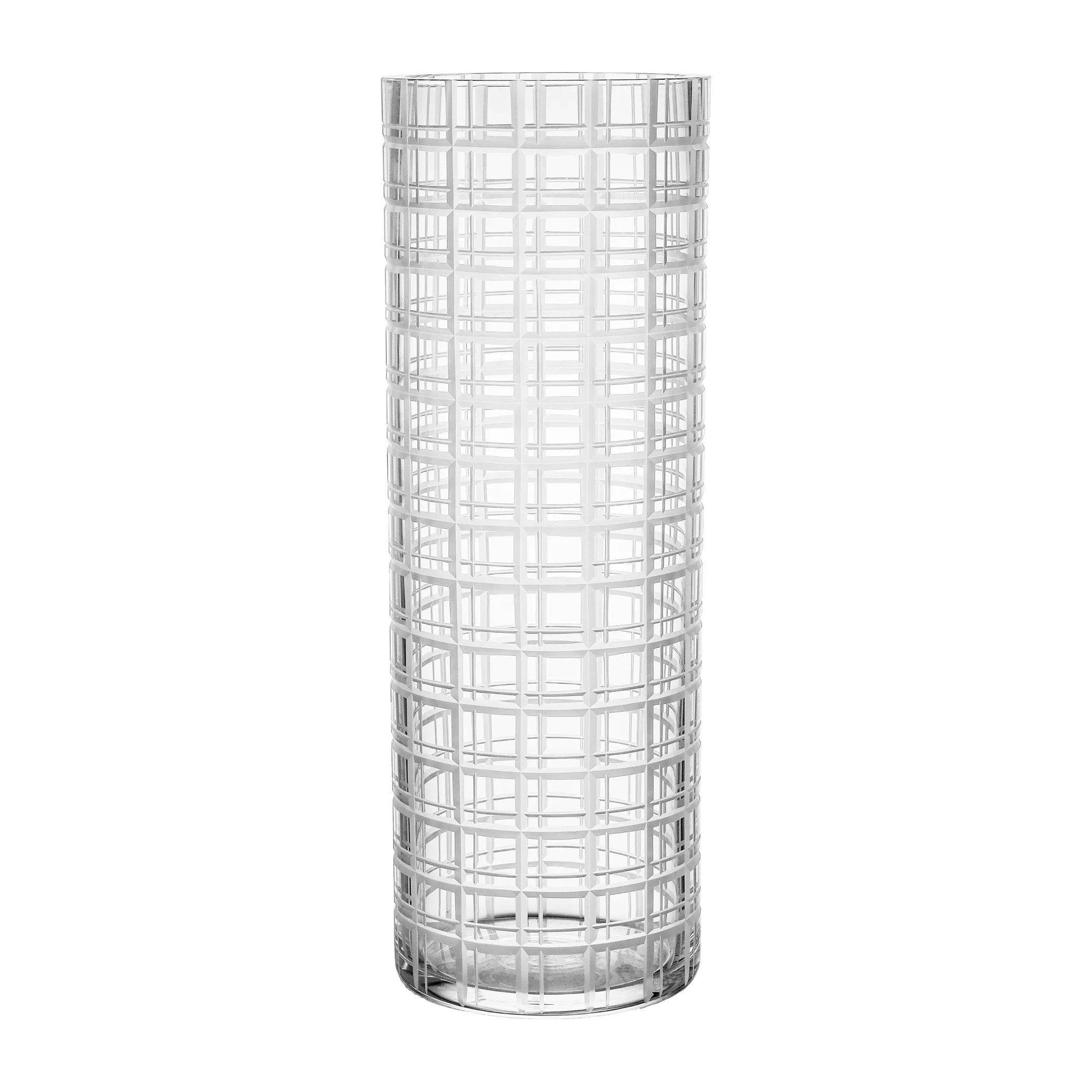 Cut in number vase 33 cm, Rutemønster