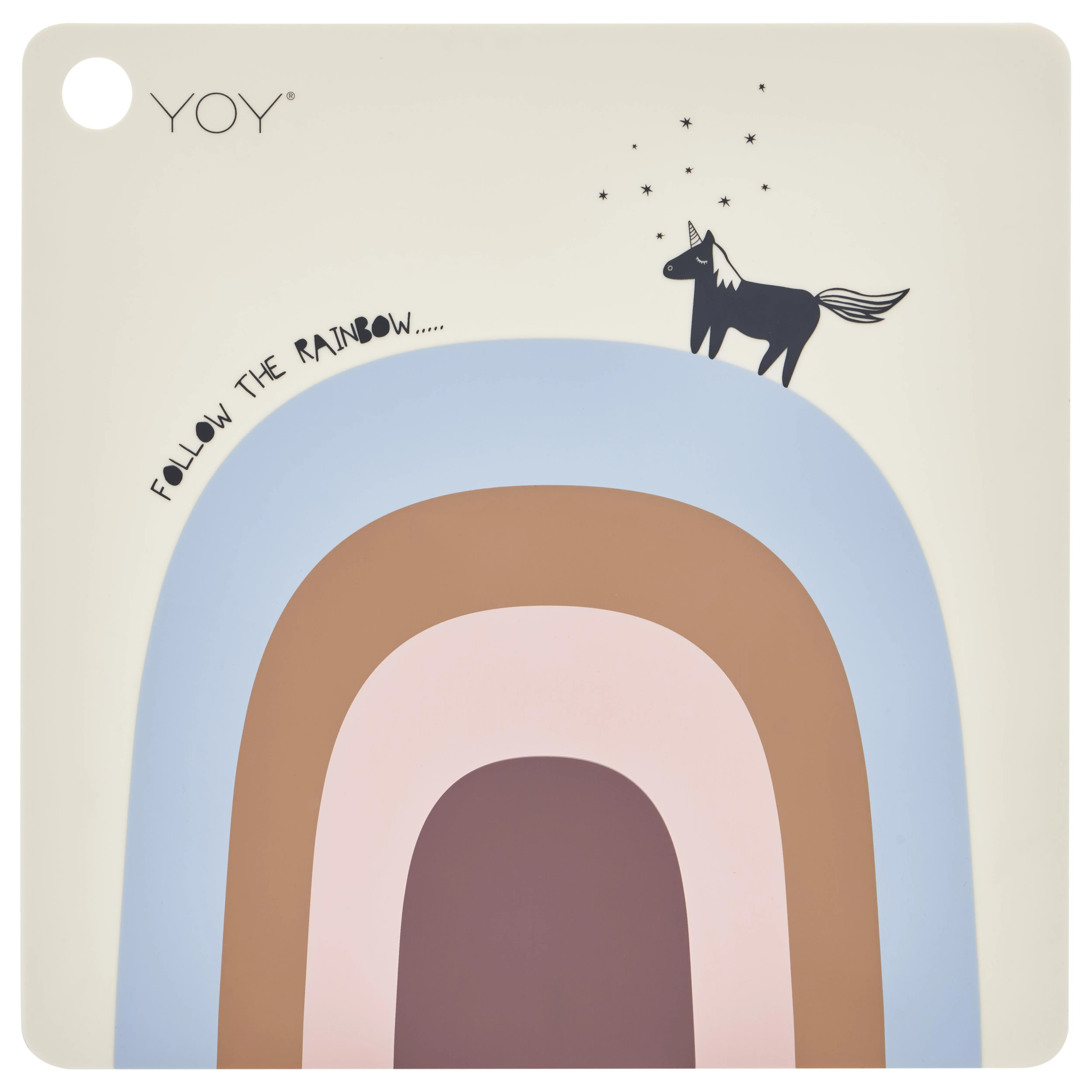 Follow the rainbow spisebrikke, blå-rosa-beige