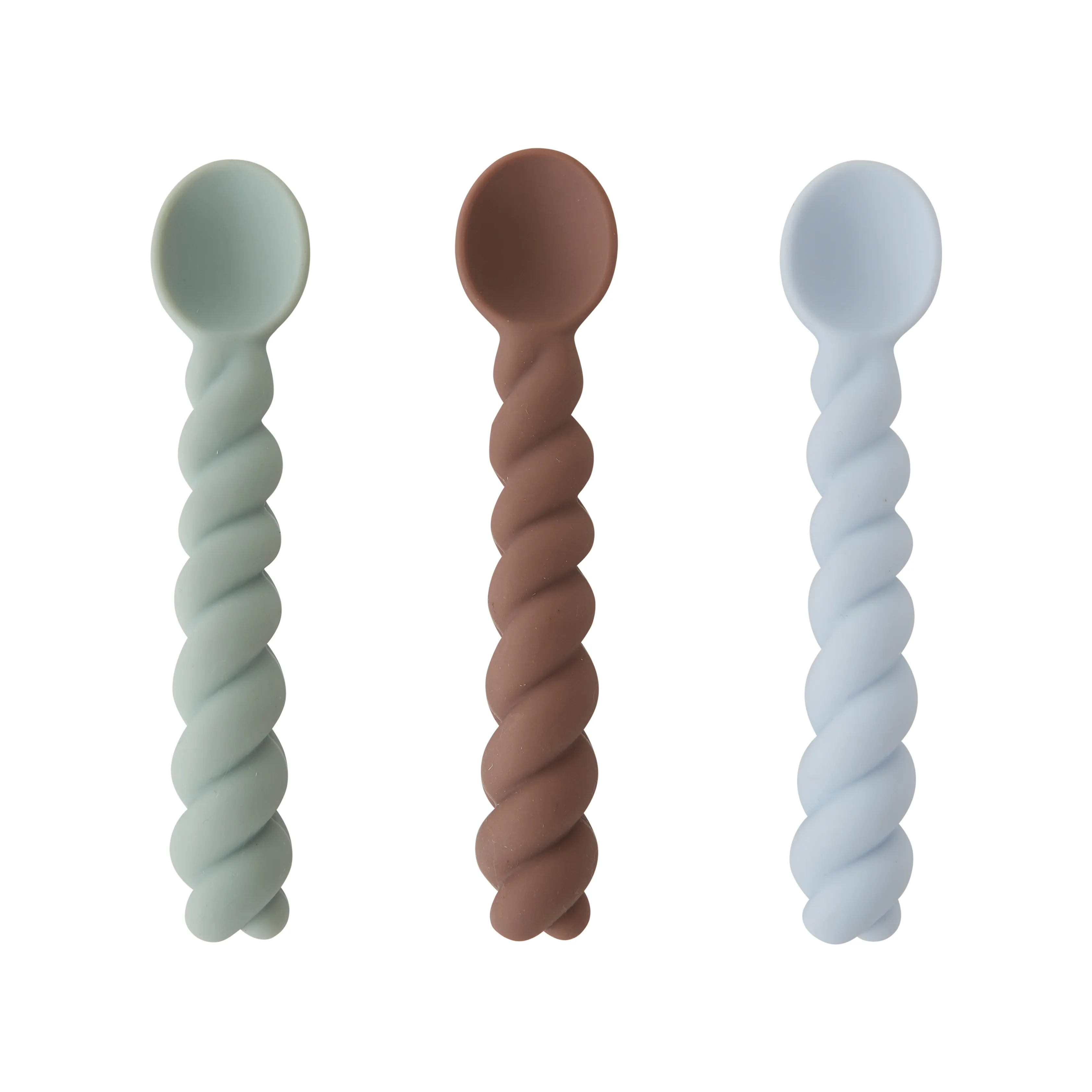 Mellow skje 3-pakning, Dusty Blue-taupe-pale mint