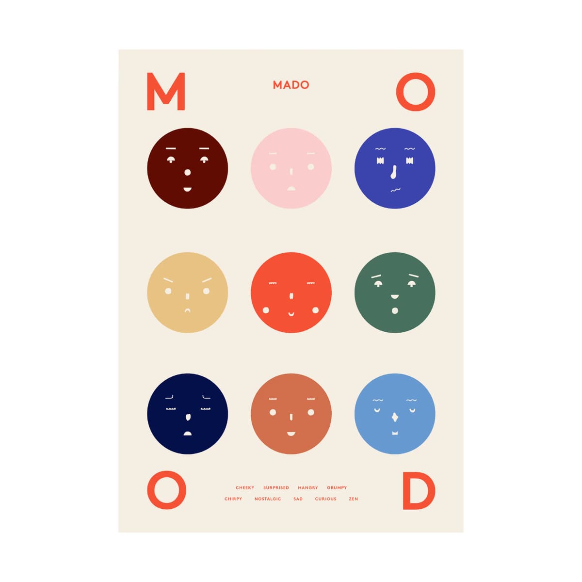 9 Moods poster, 50x70 cm