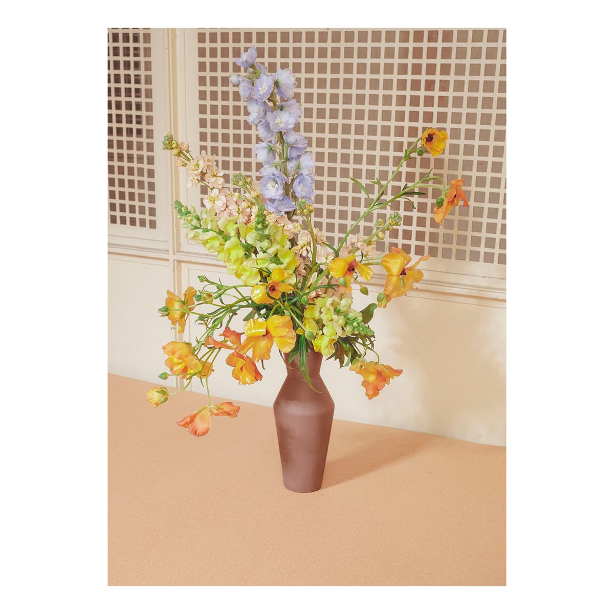 Blomst 06 beige poster, 30x40 cm