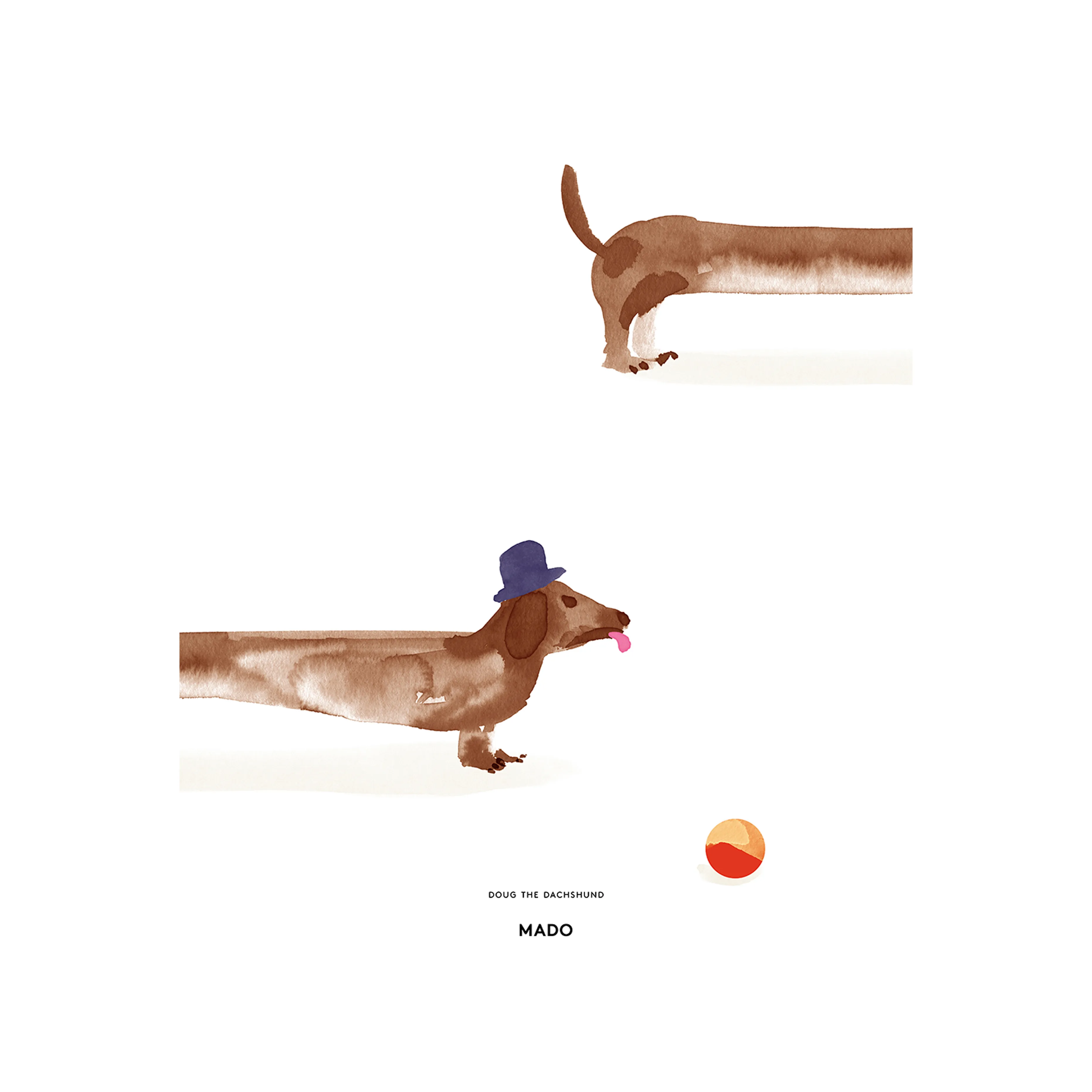 Doug the Dachshund poster, 50x70 cm