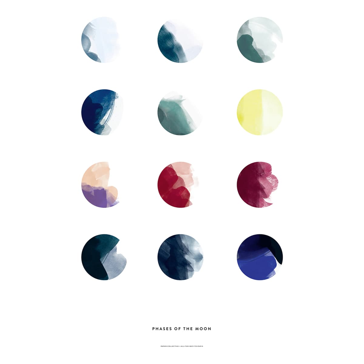 Moon Phases poster, 50x70 cm